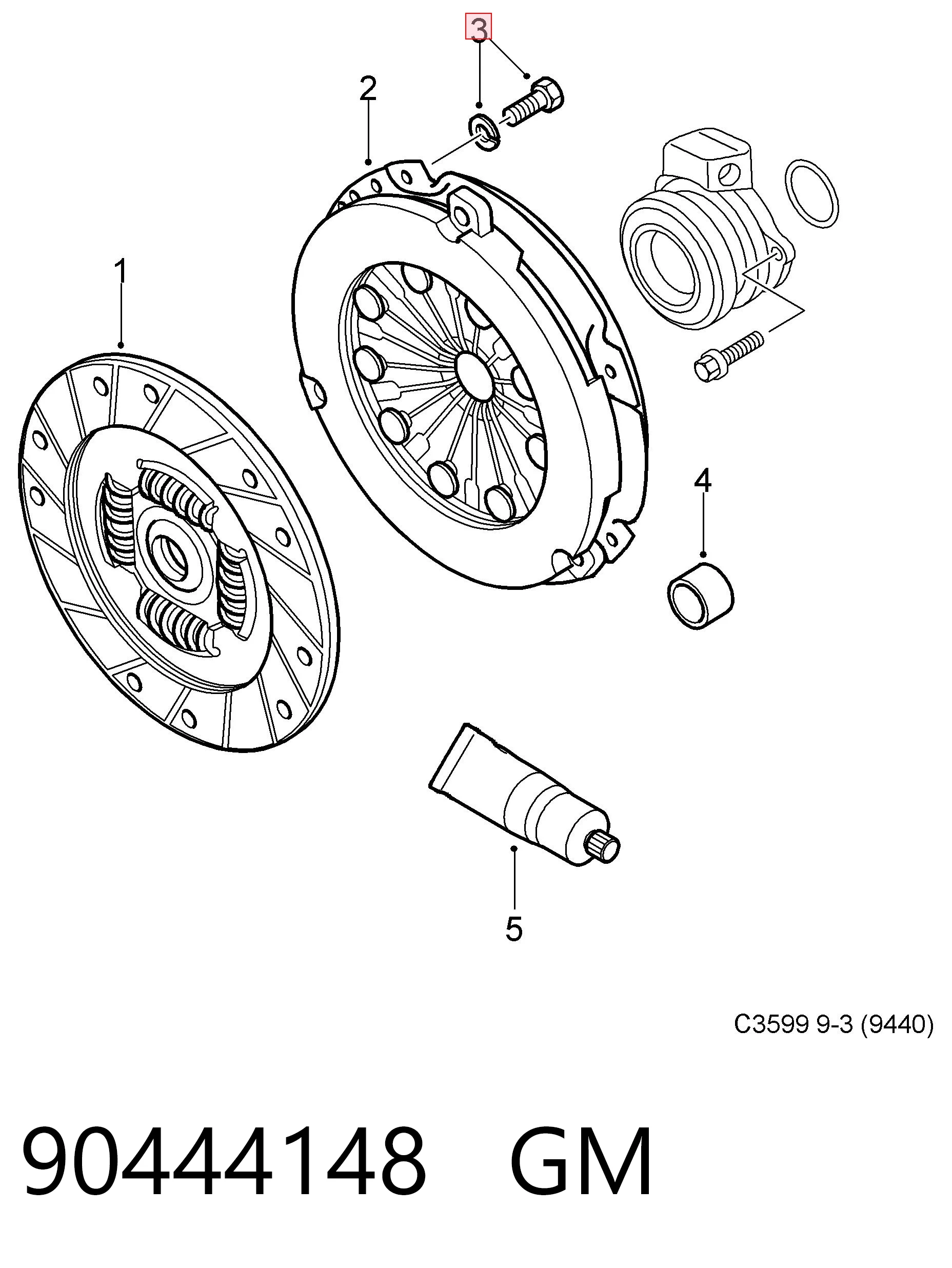 Болт крепления корзины сцепления General Motors I2001407