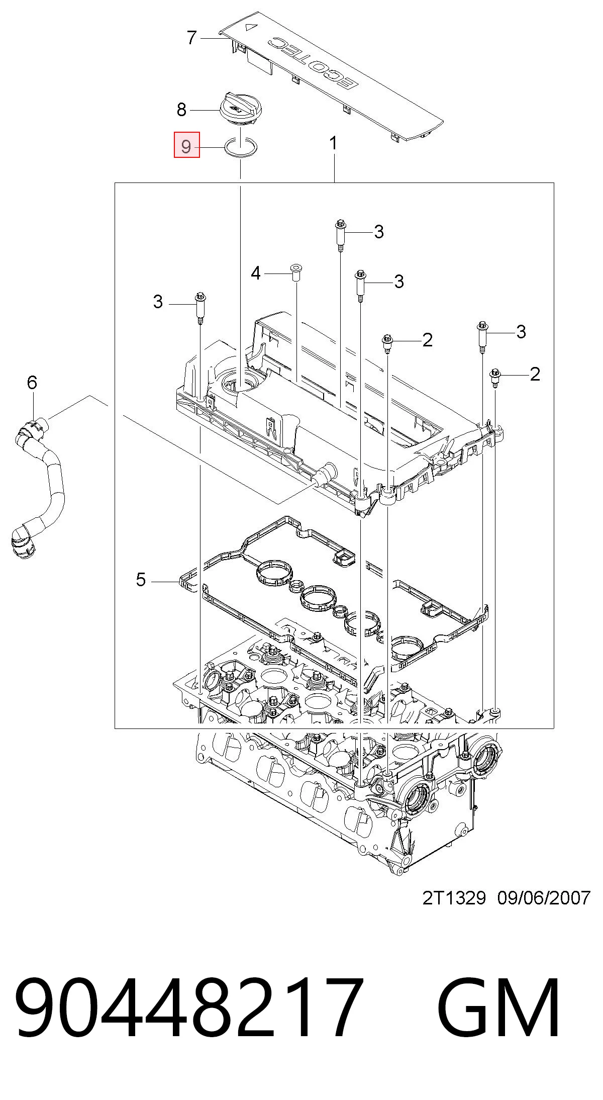 55582541 Peugeot/Citroen Прокладка крышки маслозаливной горловины