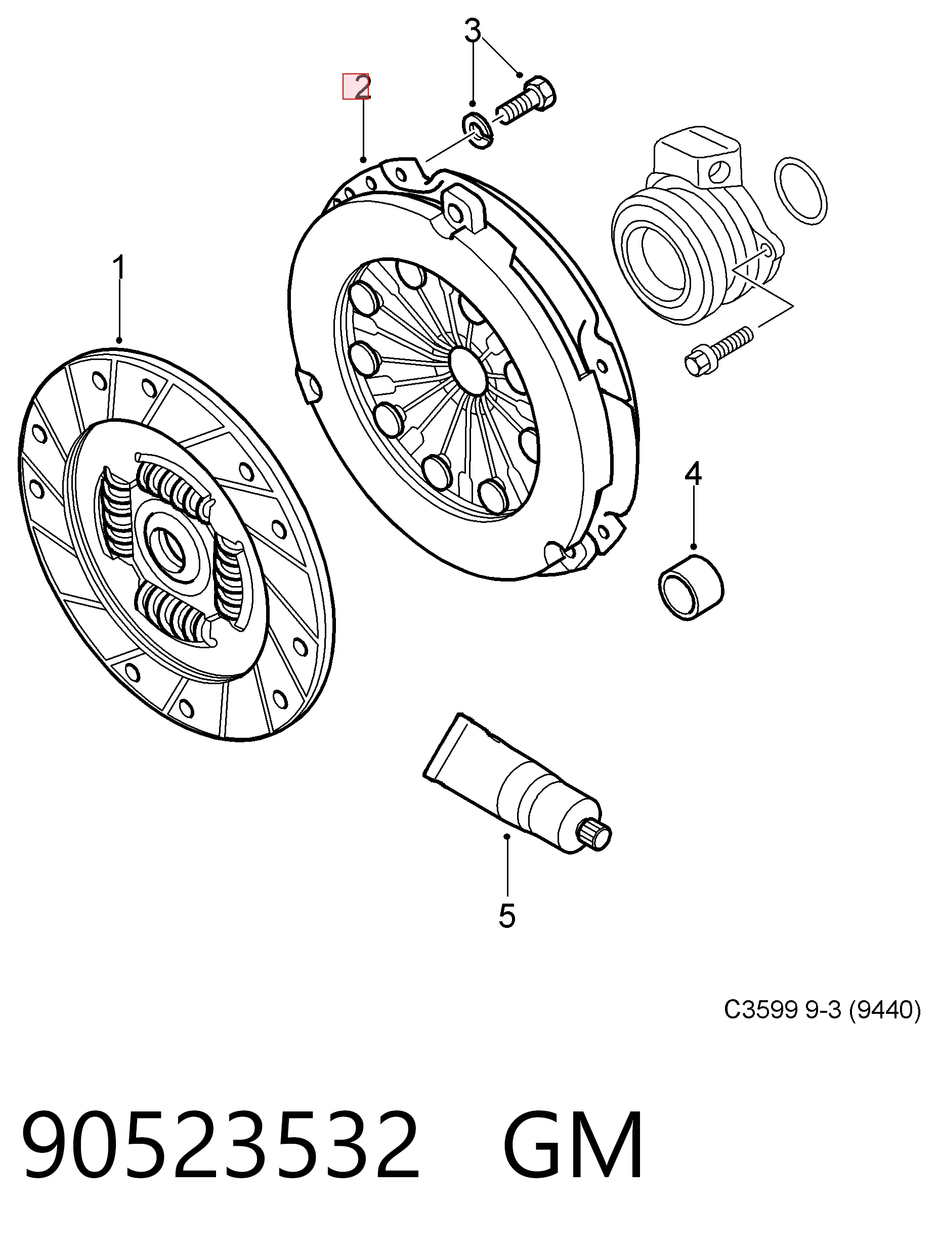 55556349 Fiat/Alfa/Lancia Нажимной диск сцепления