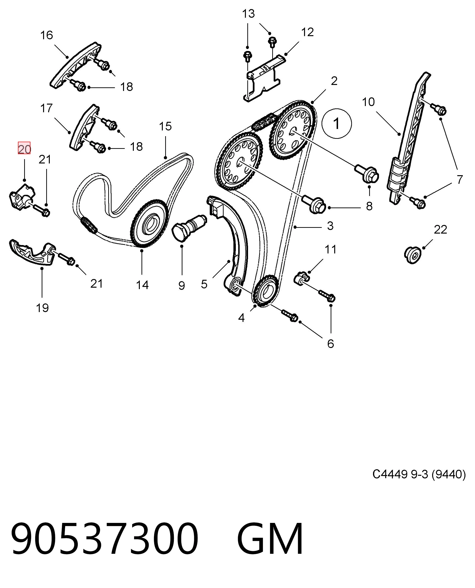 Натяжитель цепи балансировочного вала General Motors 636261 цена, от 96.29 USD