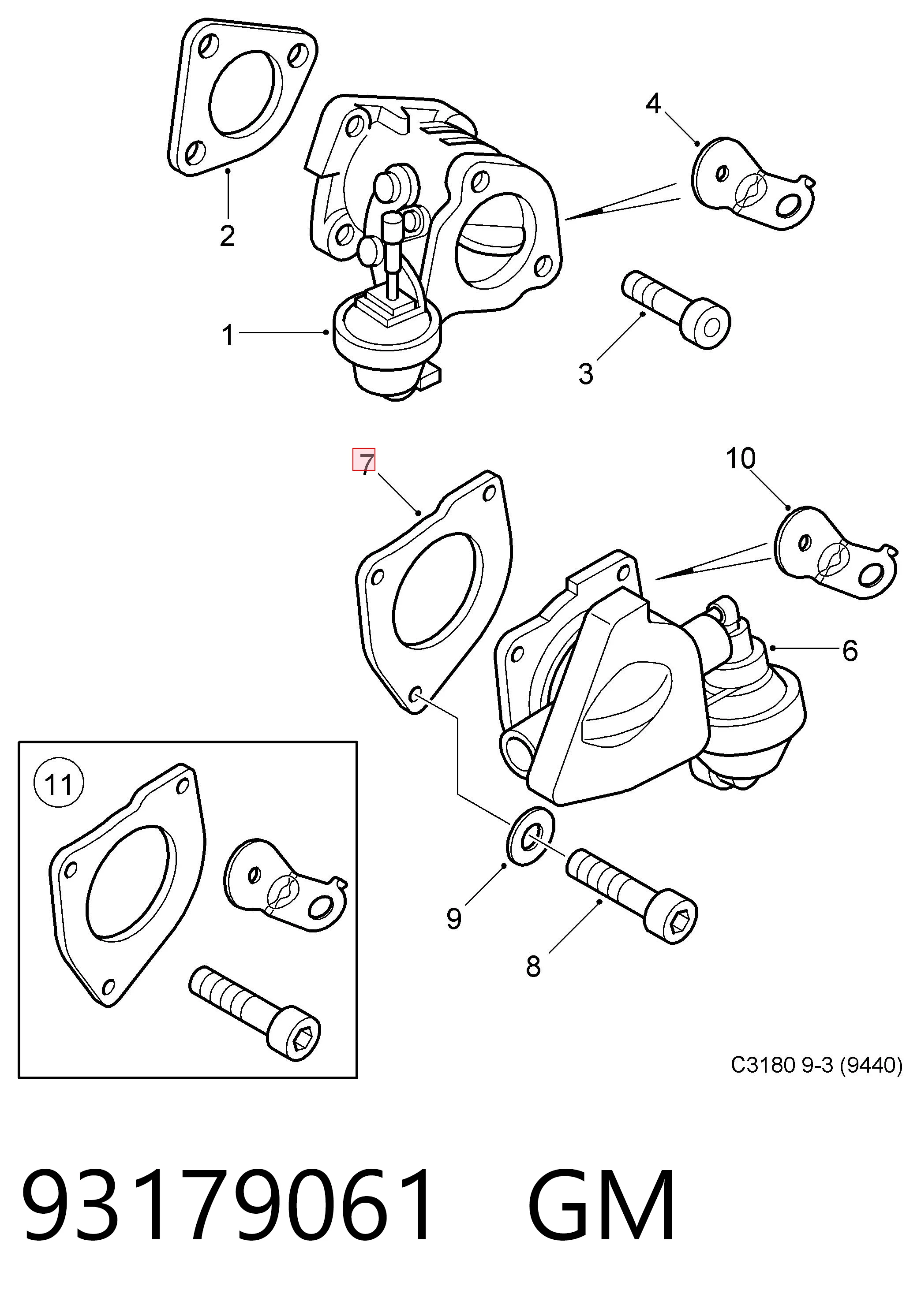 55185926 Fiat/Alfa/Lancia Прокладка дроссельной заслонки