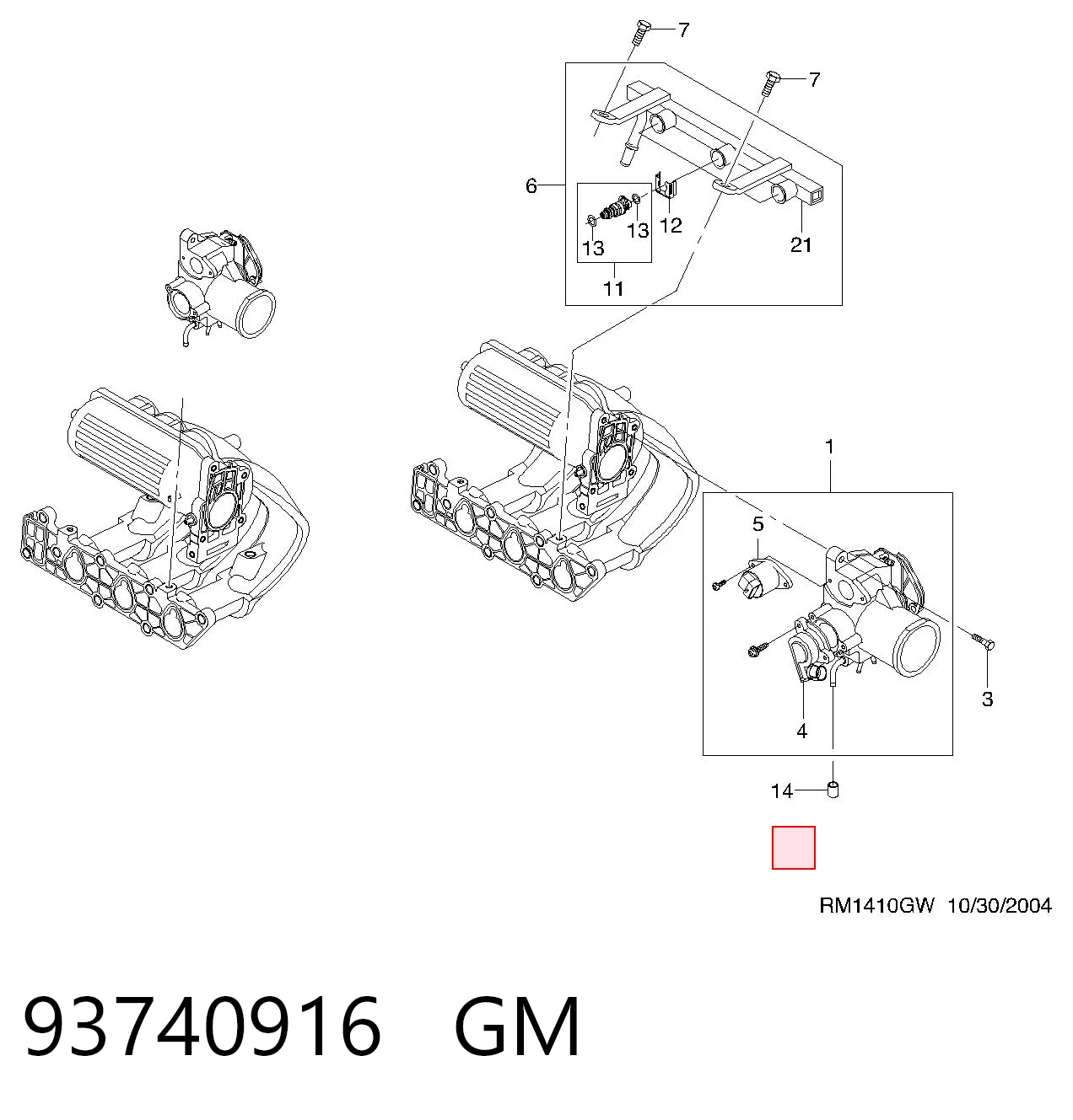 93740916 General Motors Датчик положения дроссельной заслонки