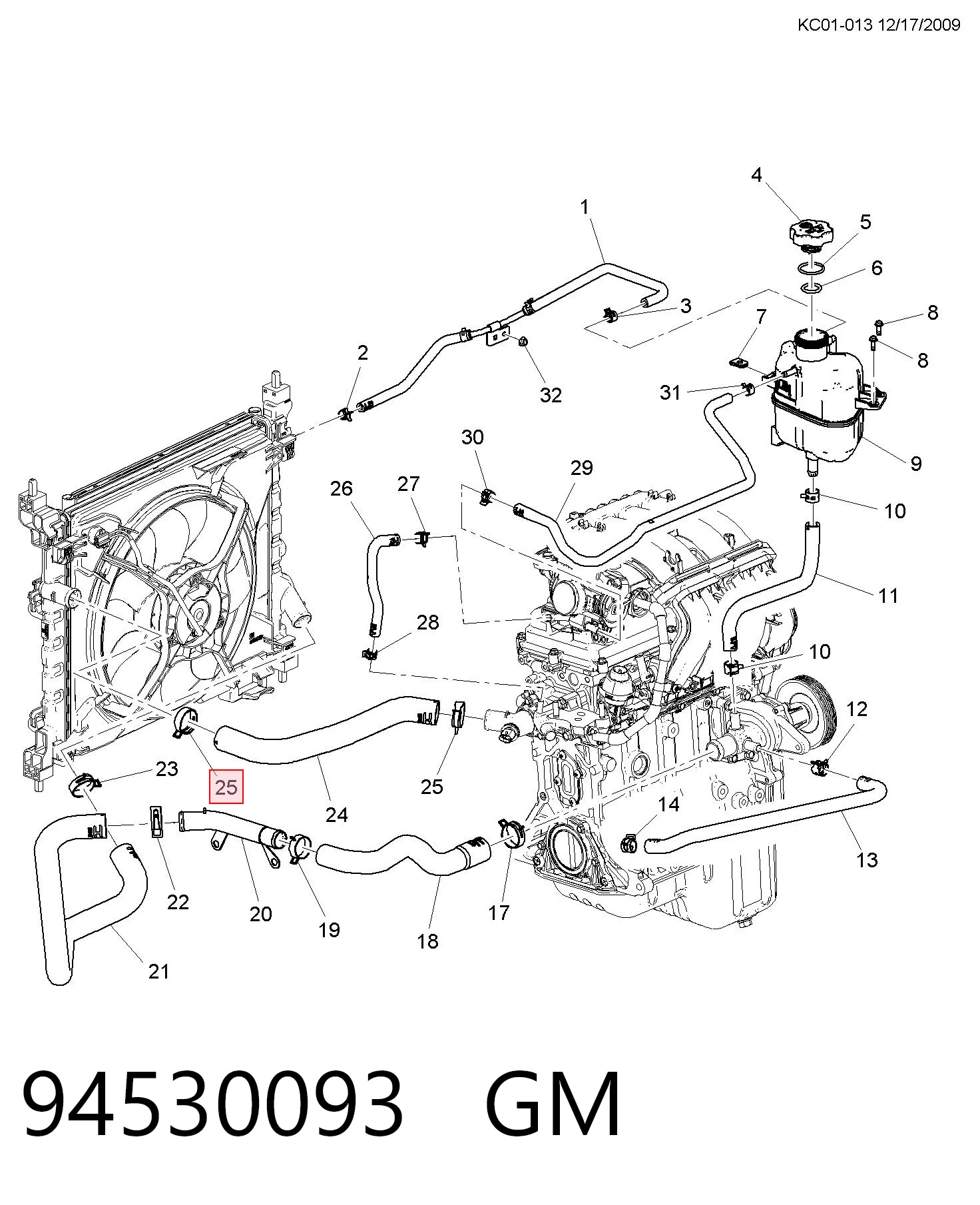 Купить 95965573 Opel Шланг радиатора охлаждения нижний