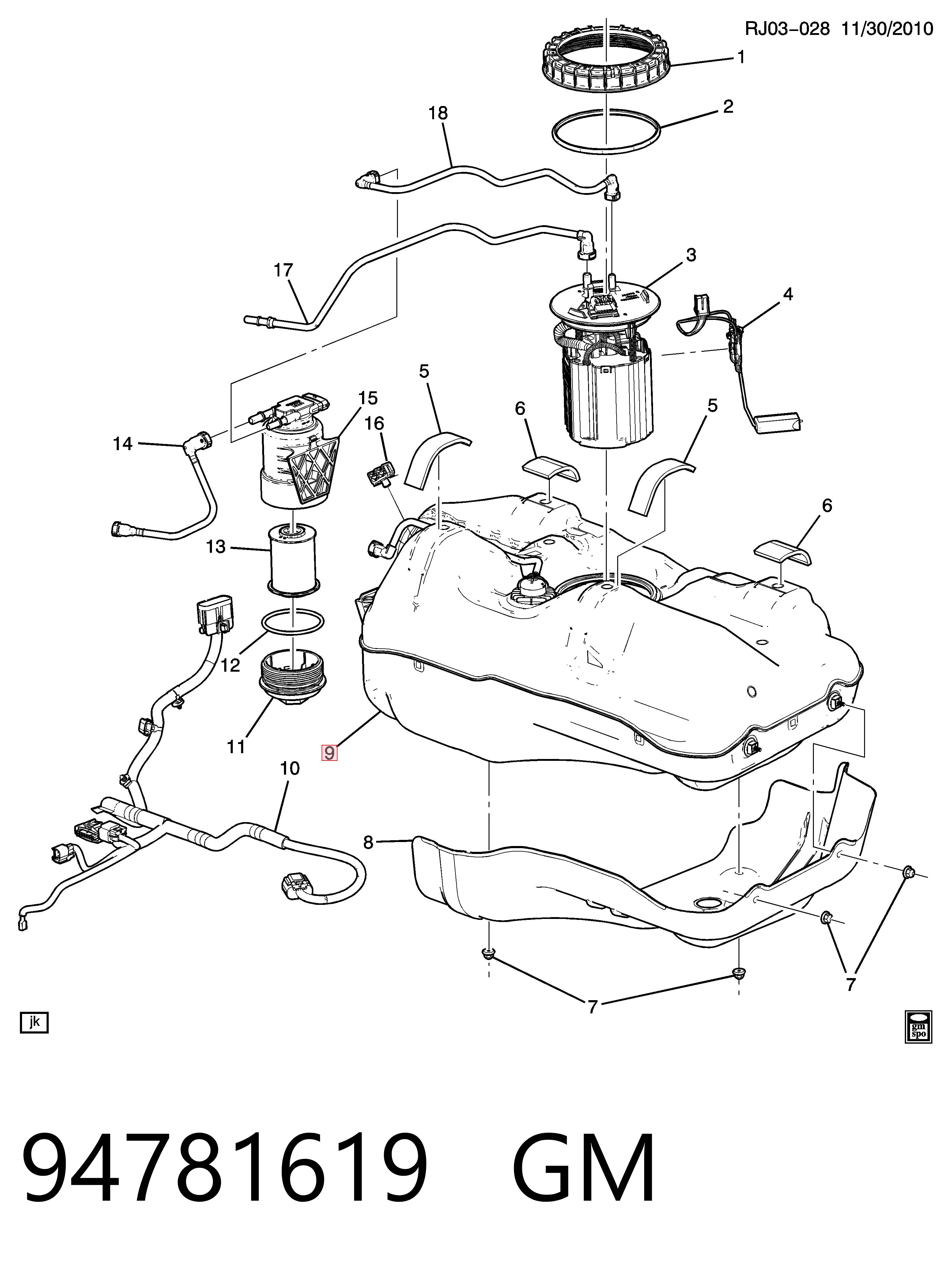 Бак топливный Chevrolet Aveo 3 T300