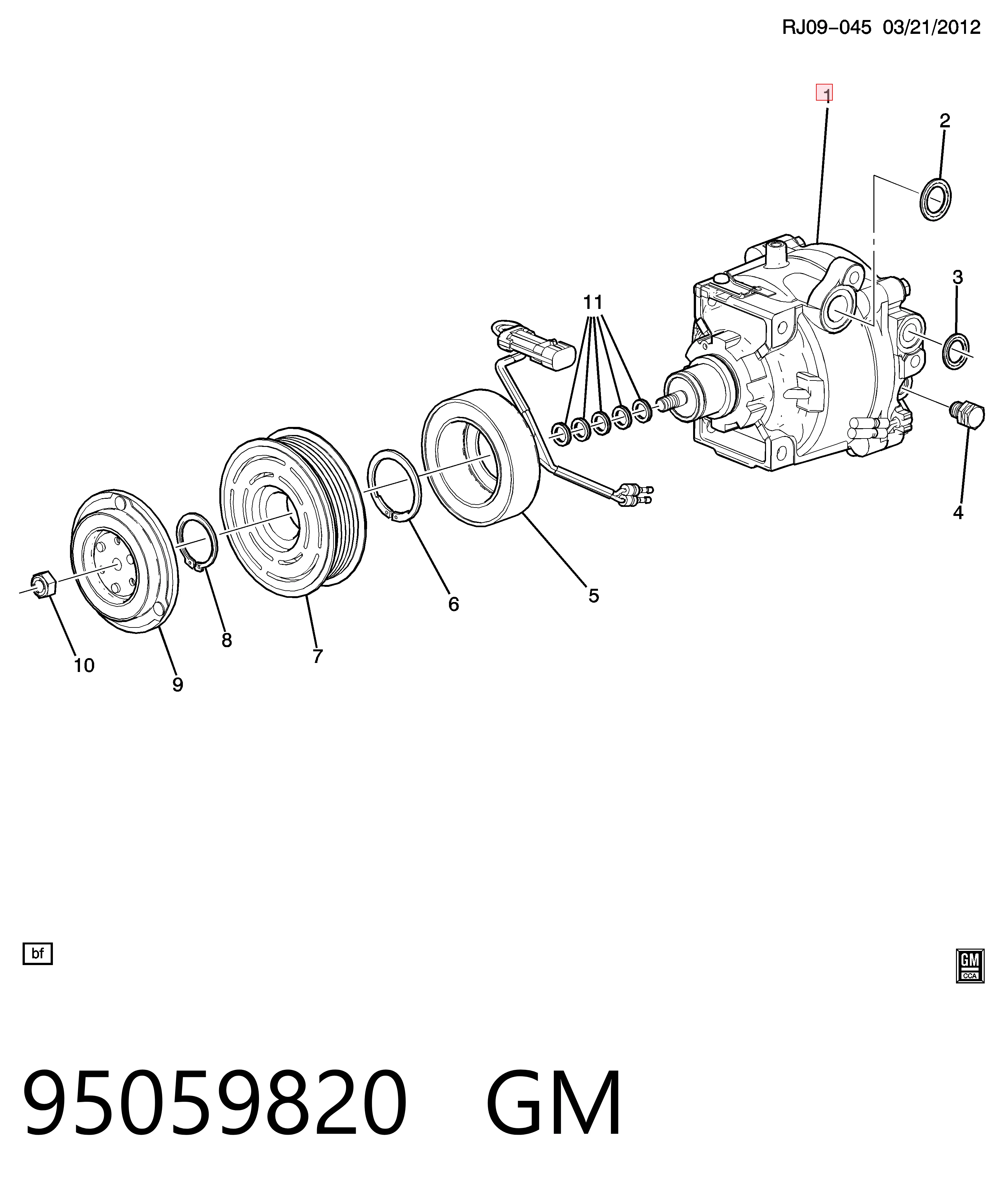 95059820 General Motors Компрессор хладагента