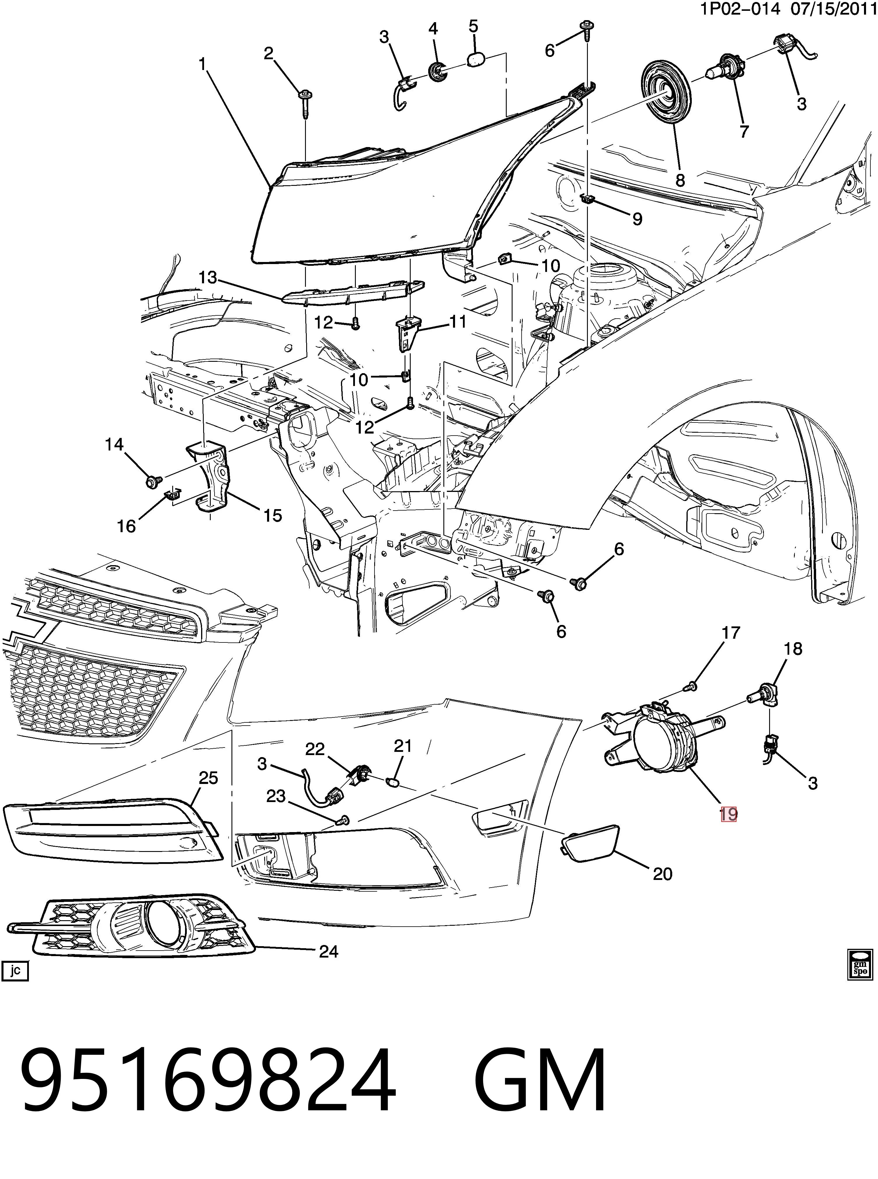 96551091 Opel Противотуманная фара левая
