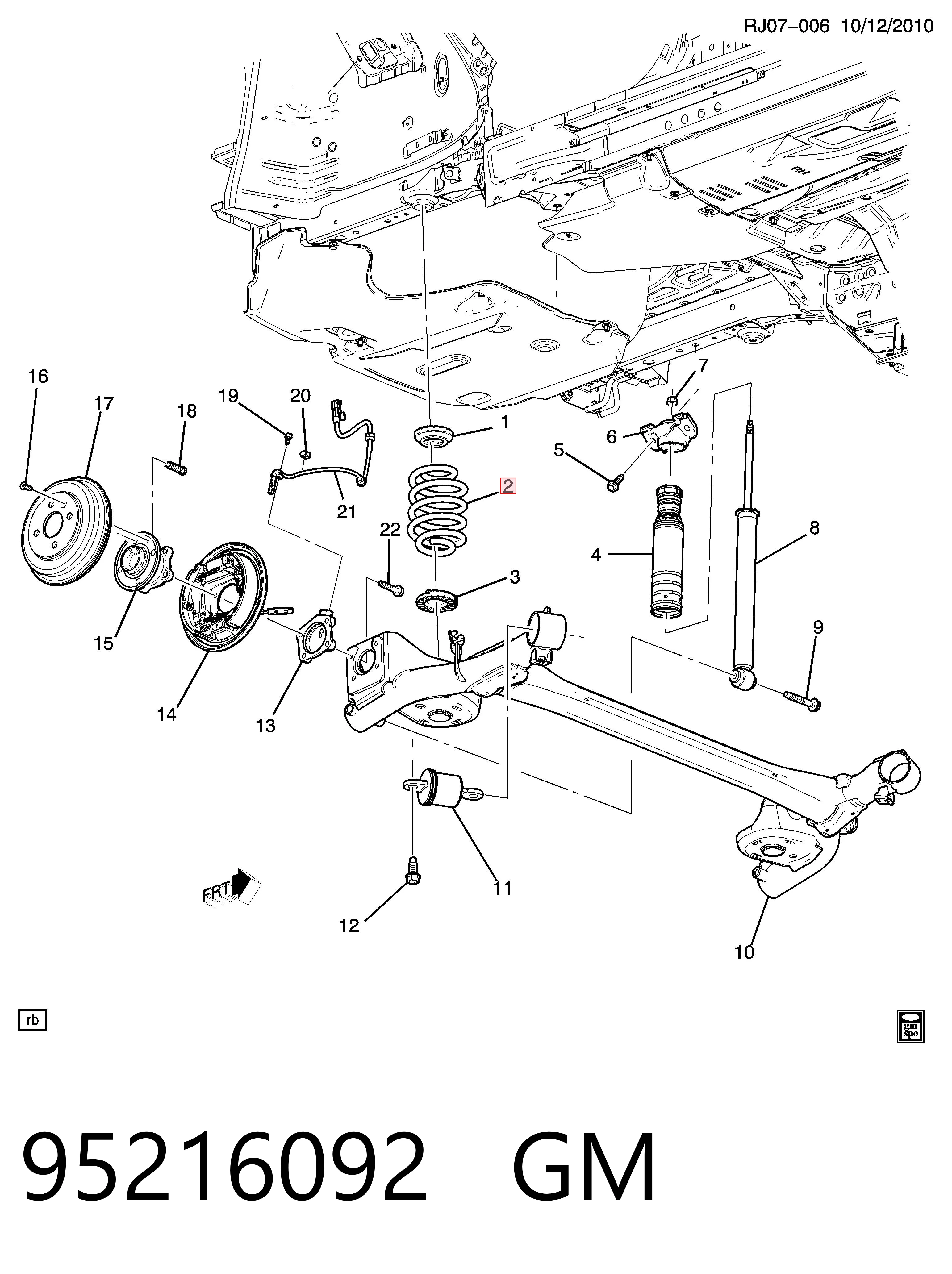 Пружина задняя Opel 95216092