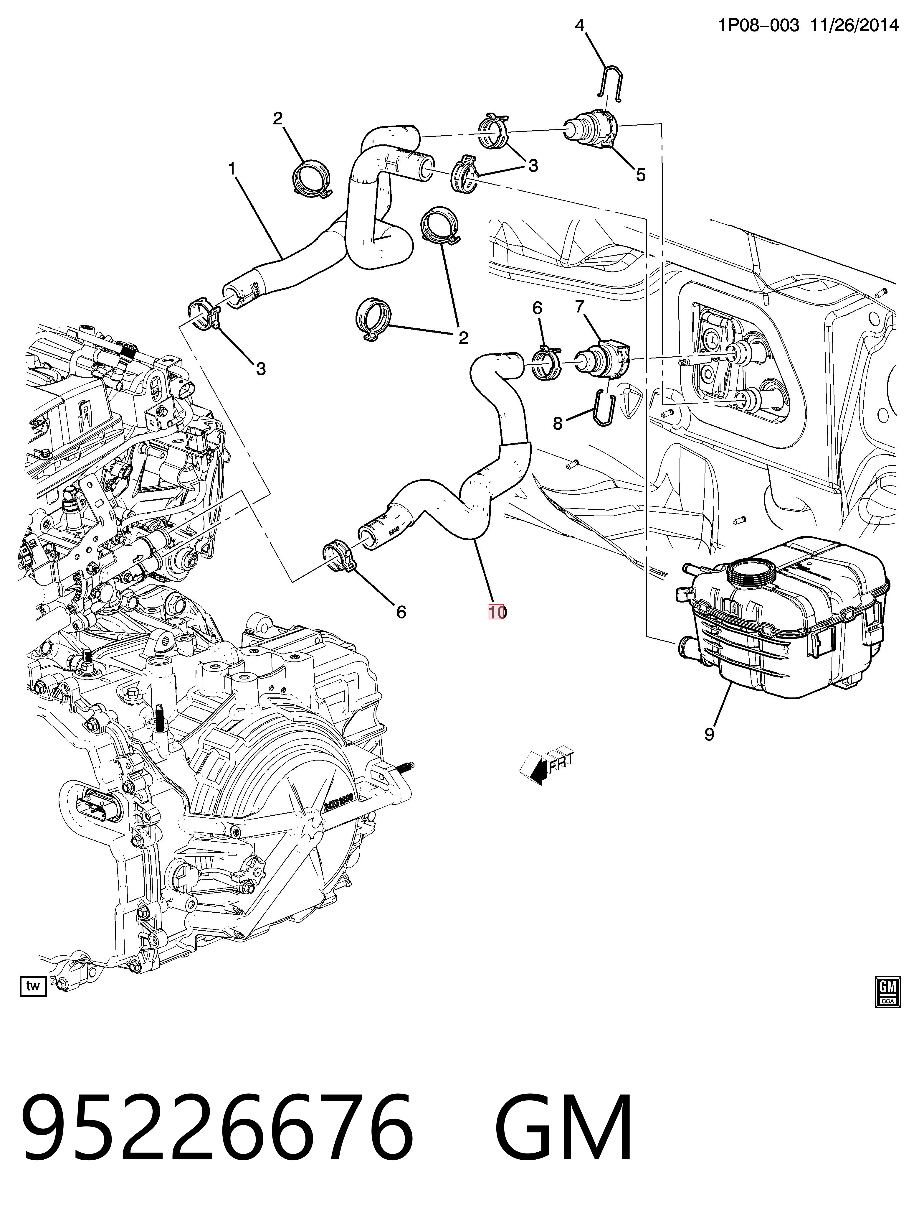 Купить 95390887 Peugeot/Citroen Шланг отопителя обратка