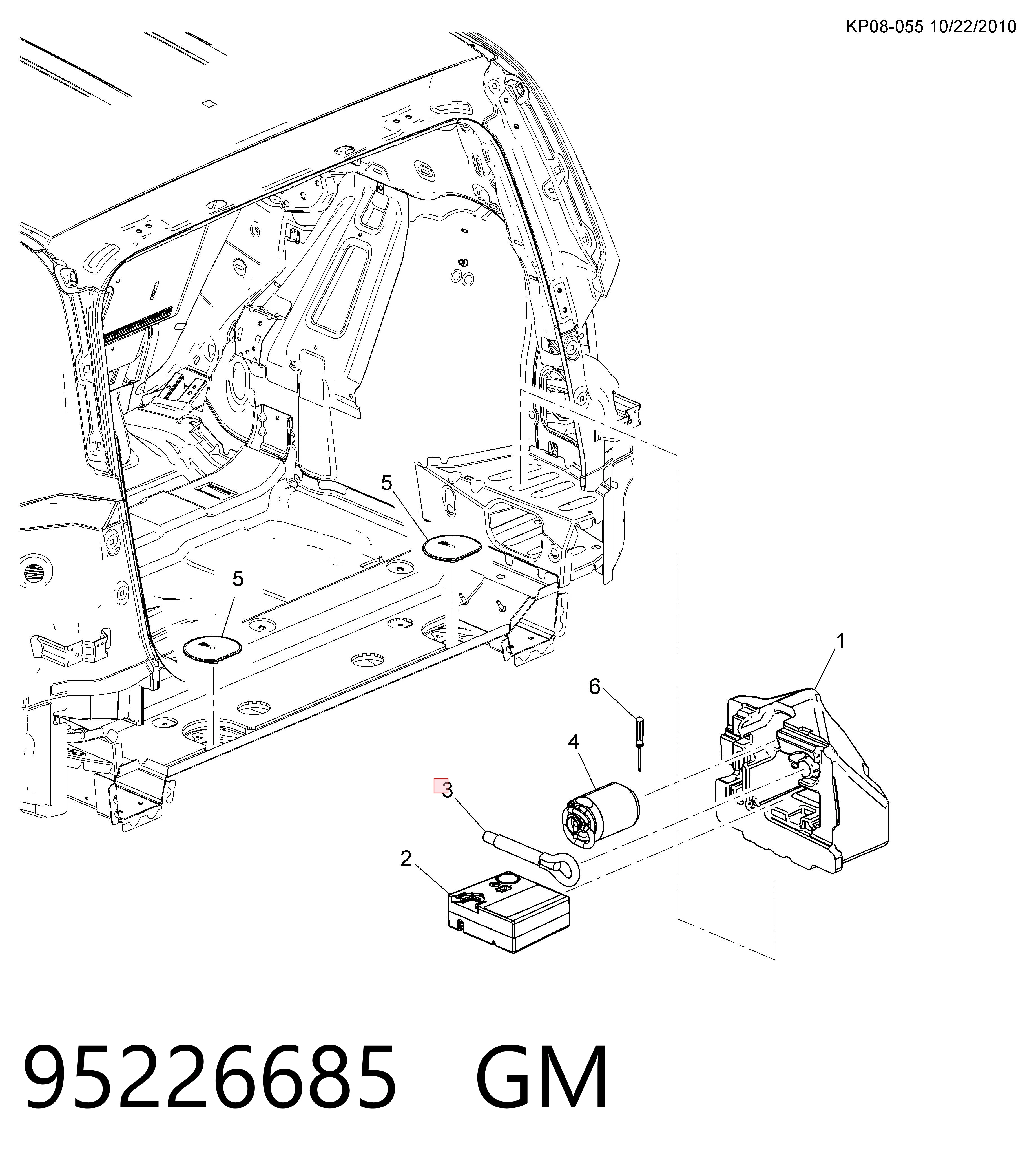 Крюк буксирный передний на Chevrolet Cruze  J300