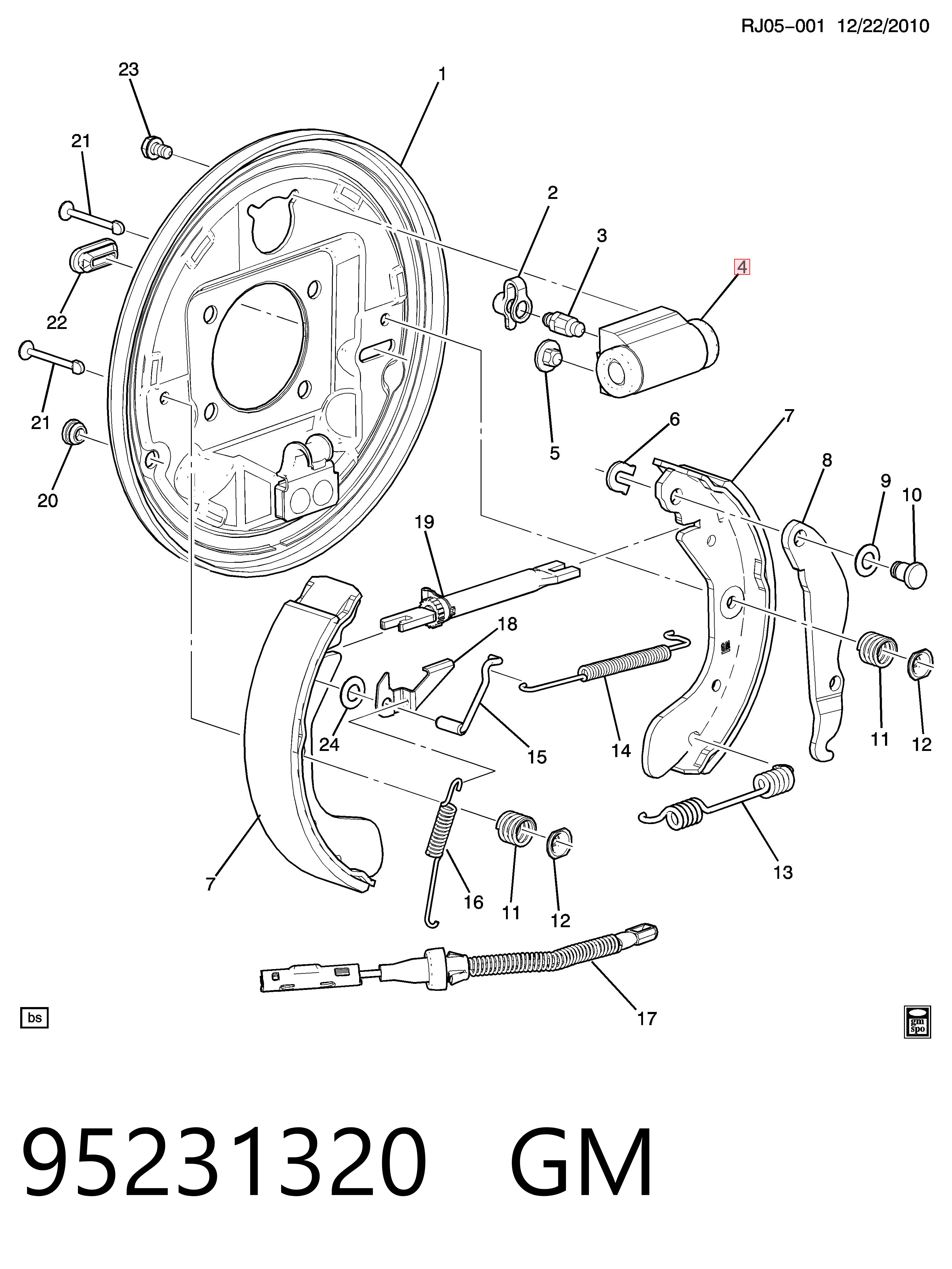 Купить 95231320 Opel Цилиндр тормозной колесный