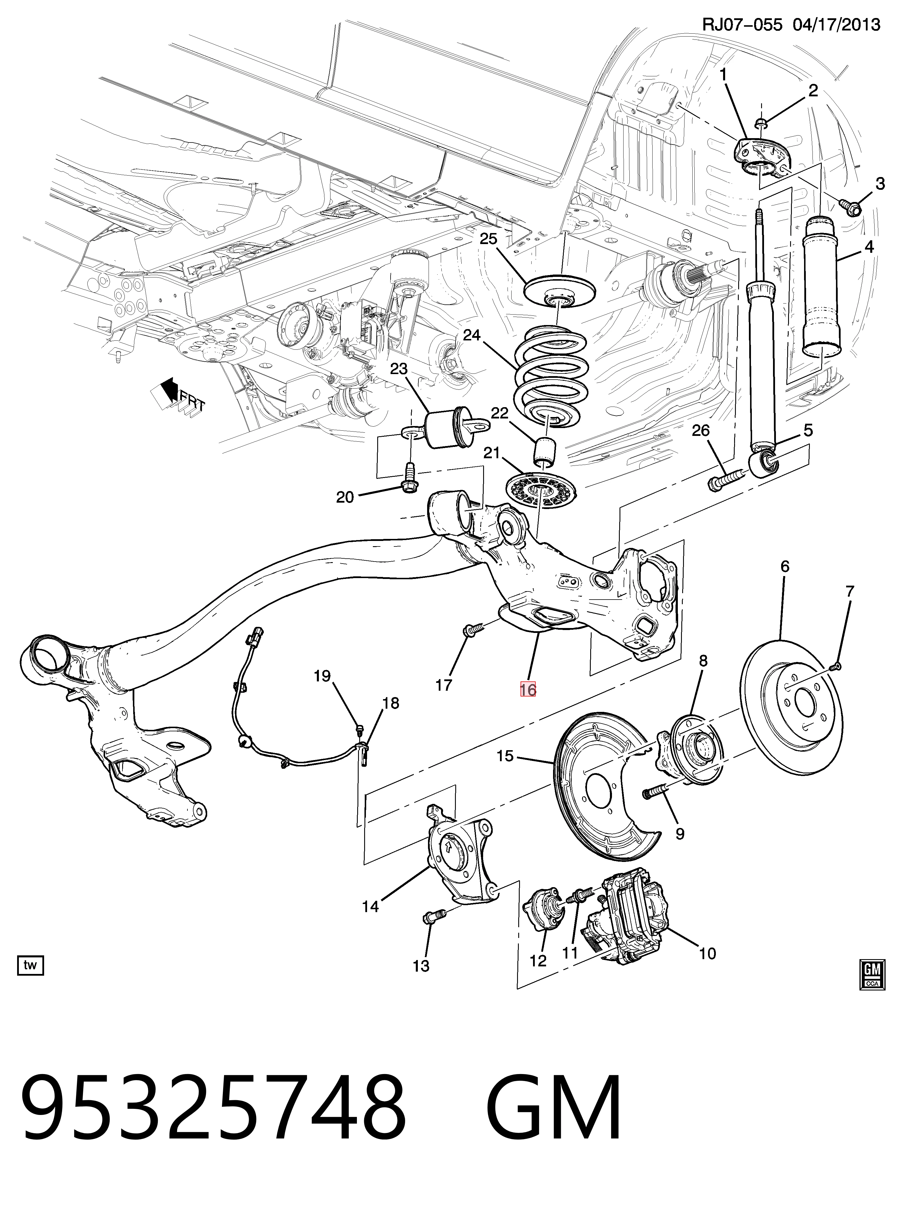  Подрамник задний Opel Mokka 1