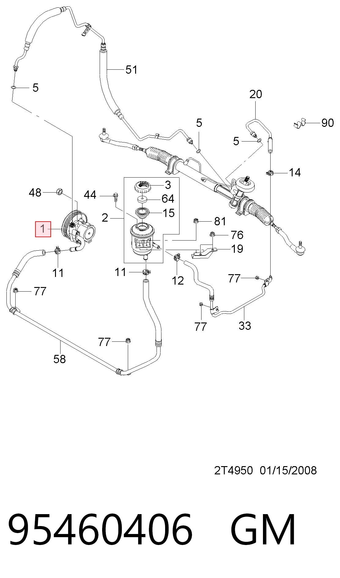 Насос гидроусилителя руля Opel 95460406