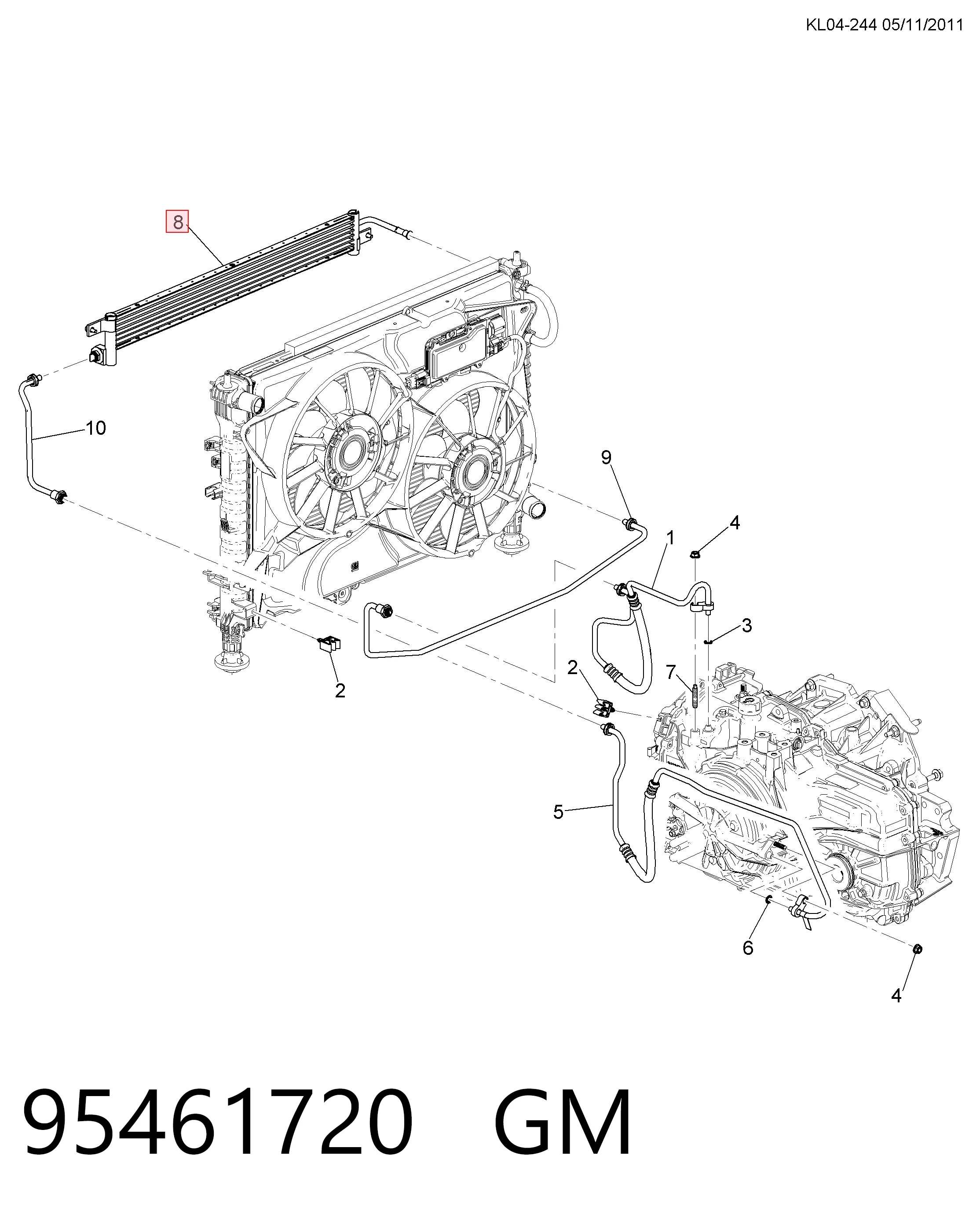 Купить 95280471 Peugeot/Citroen Радиатор охлаждения АКПП