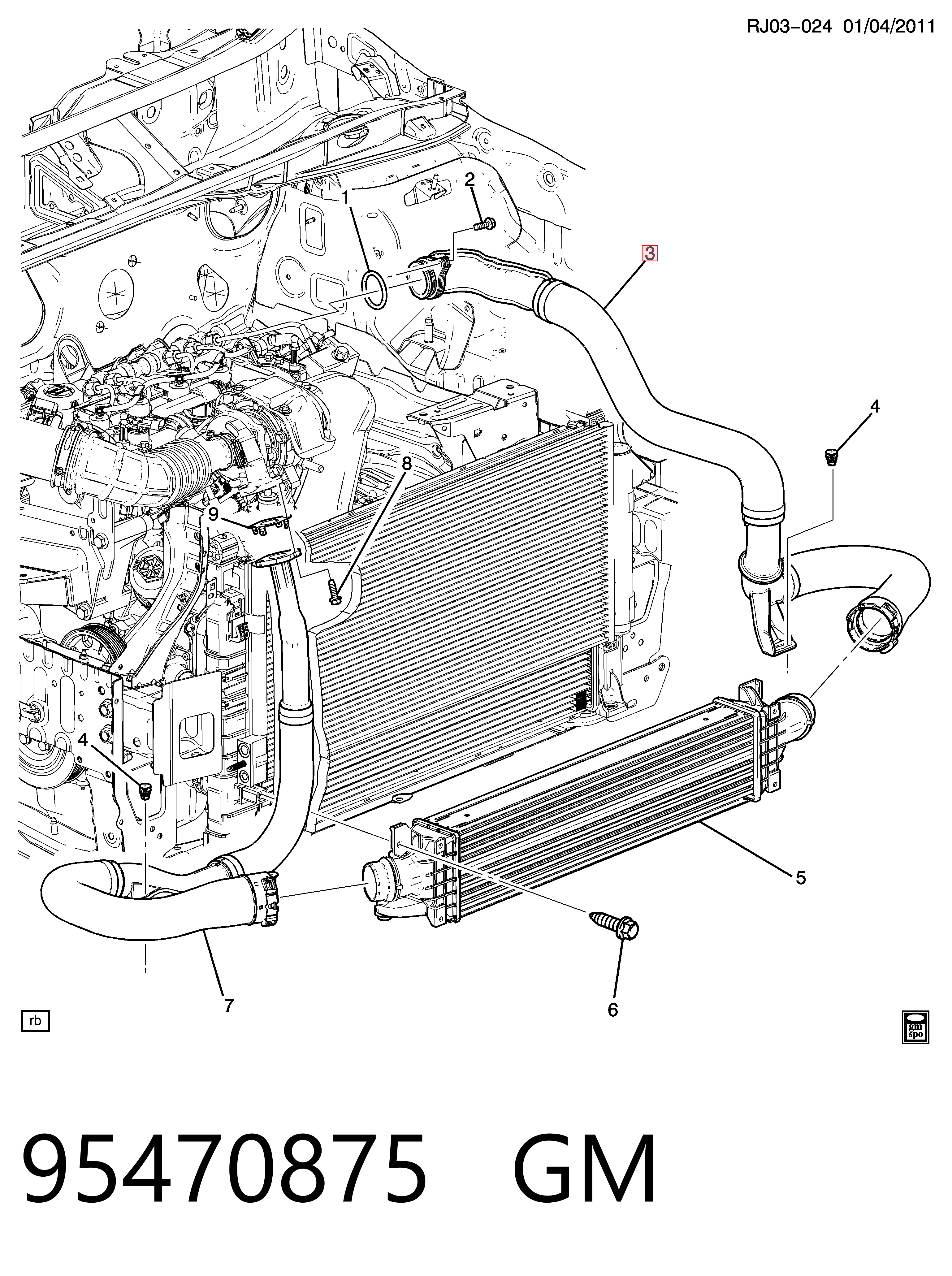 Шланг/патрубок интеркуллера Opel 95470875 цена, от 17.94 USD