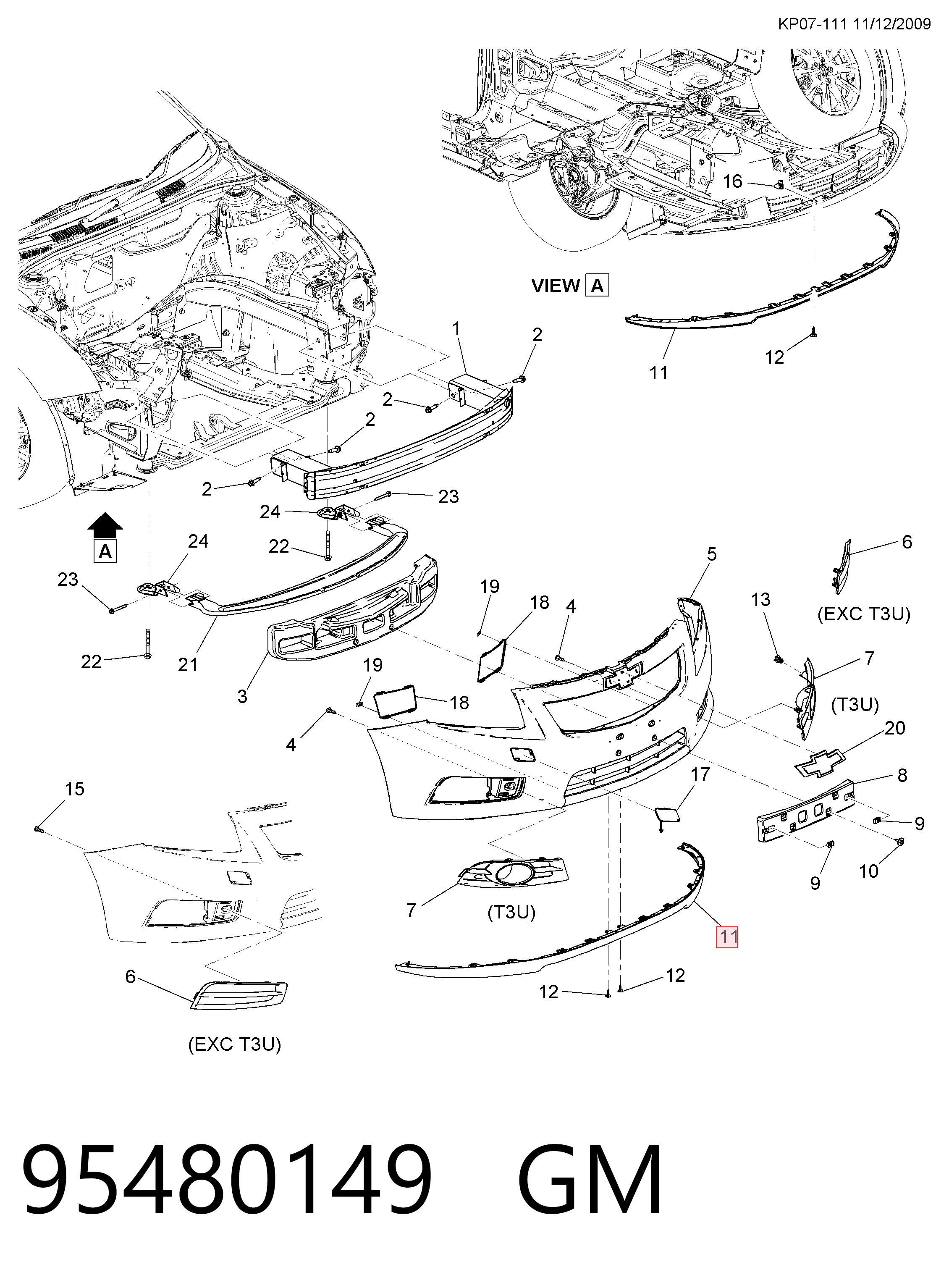 Спойлер переднего бампера Opel 96832929 цена, от 14.69 USD