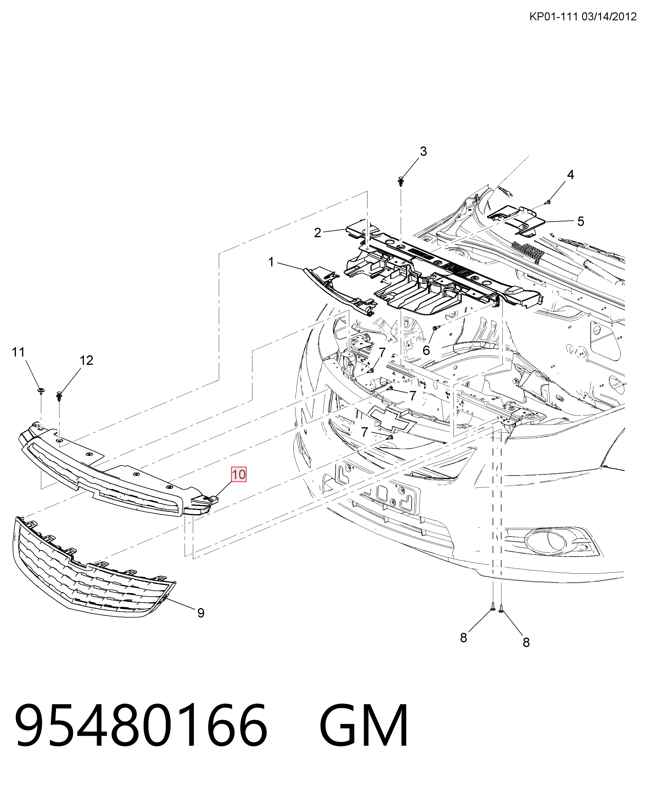 95088007 Peugeot/Citroen Решетка радиатора