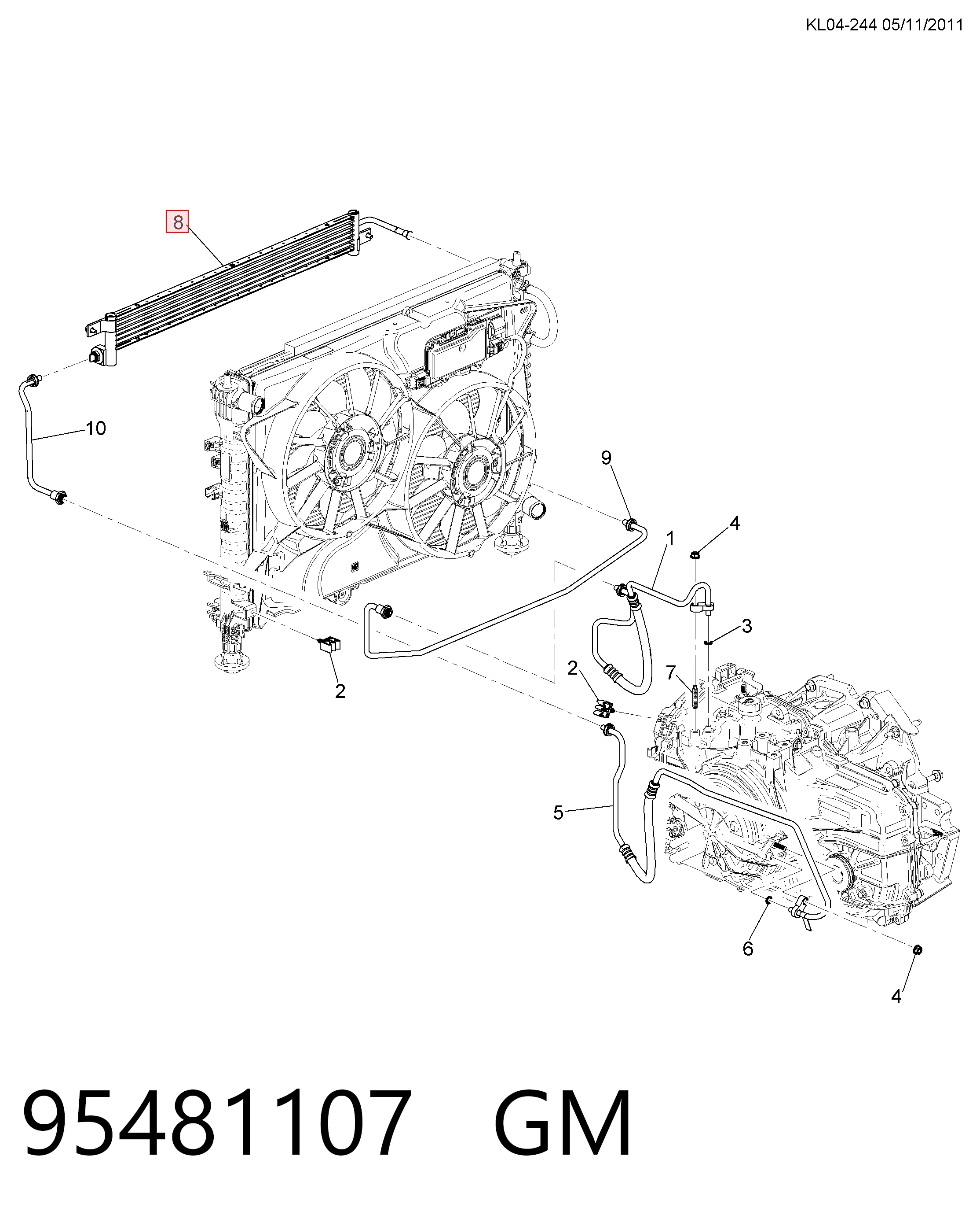 Радиатор охлаждения АКПП 95280471 Peugeot/Citroen