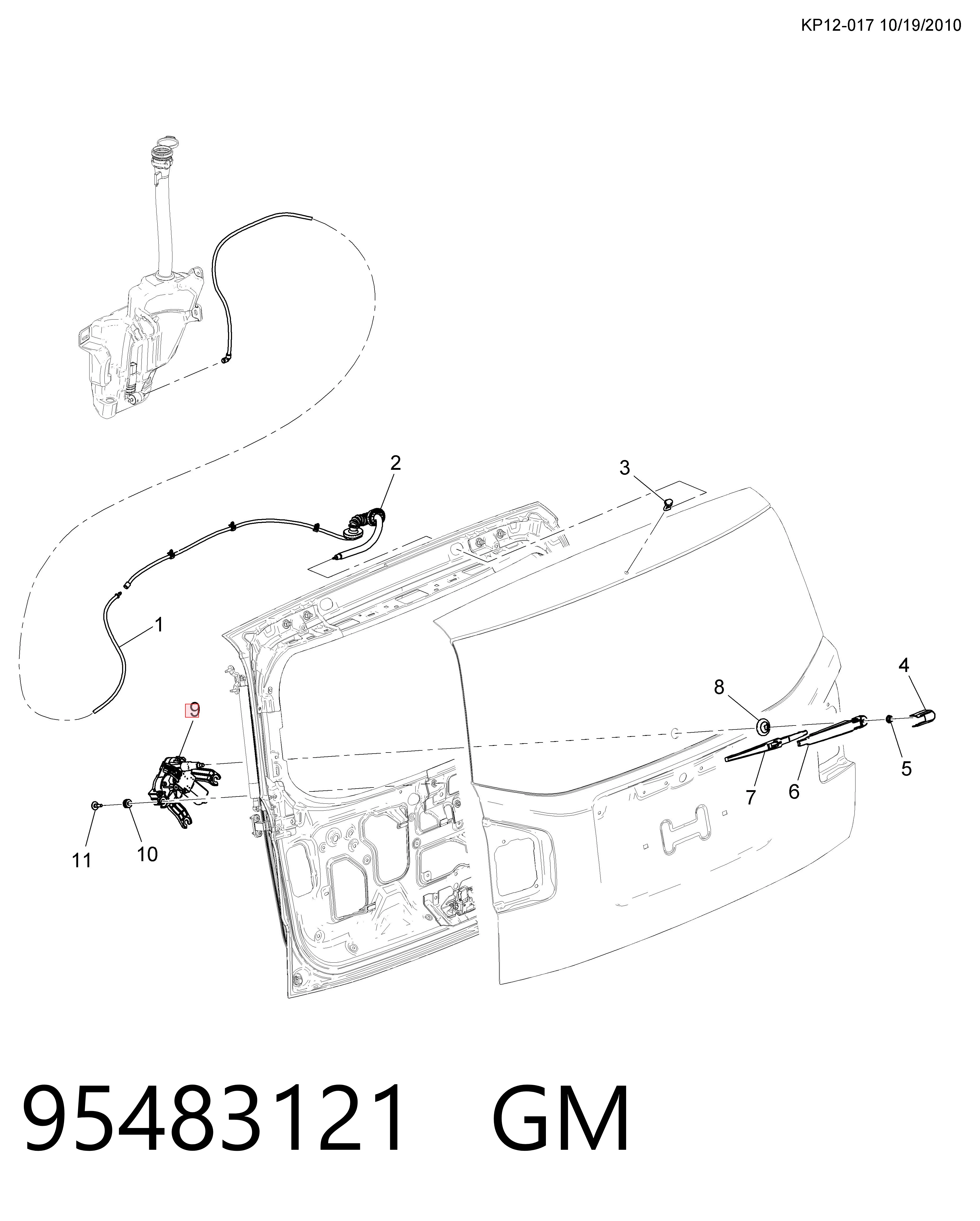 Стеклоочиститель двери задка Chevrolet Cruze универсал (J300) (2012 - 2026) цена, от 8.47 USD