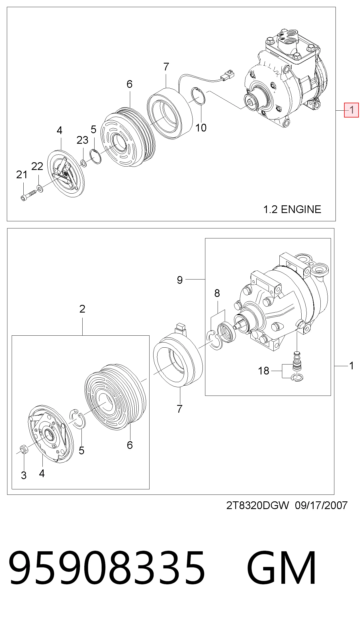 Компрессор системы кондиционирования Opel 97034778 цена, от 139.66 USD