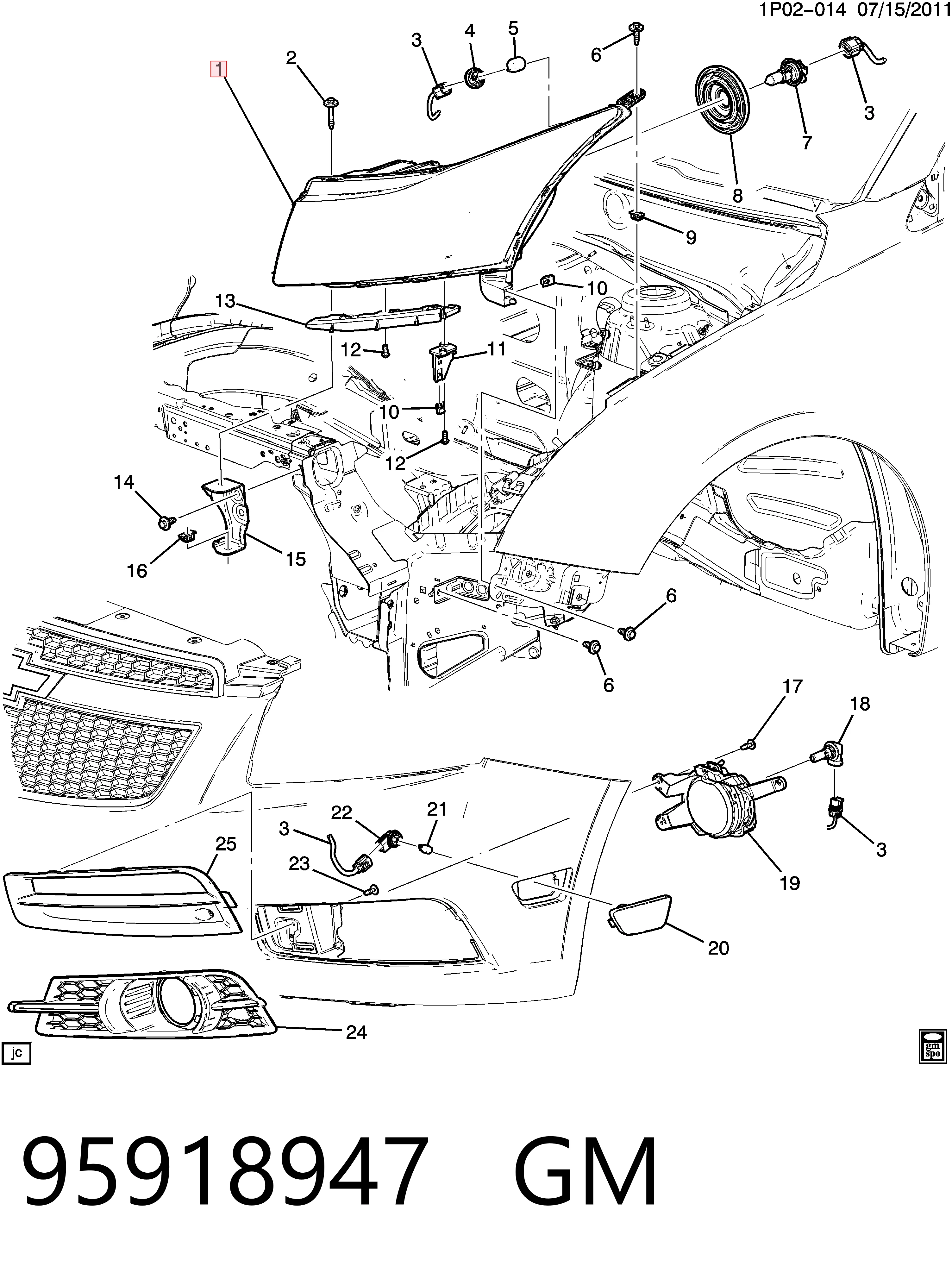 95918947 Opel Фара передняя правая