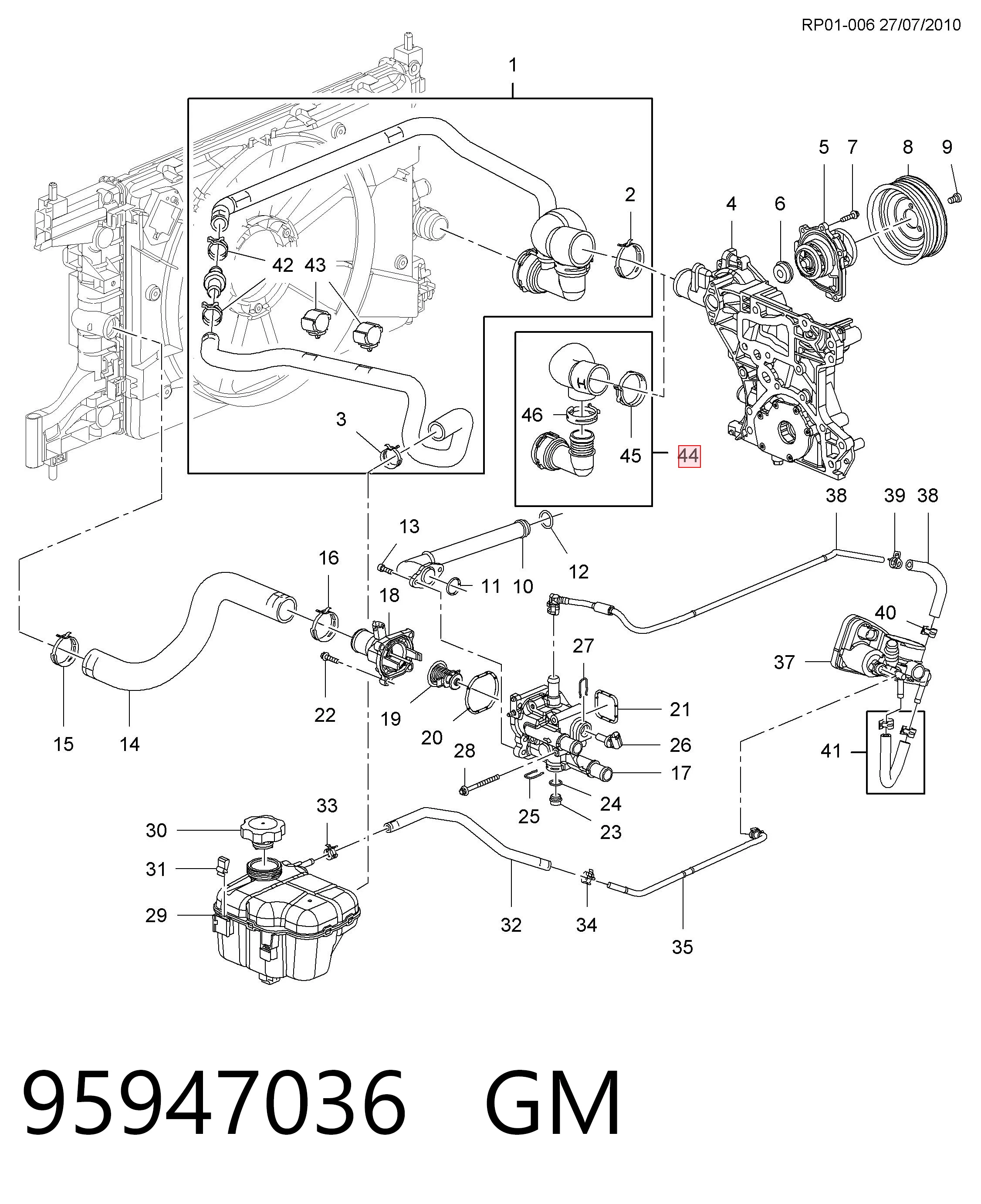 95390894 Peugeot/Citroen Патрубок радиатора охлаждения нижний