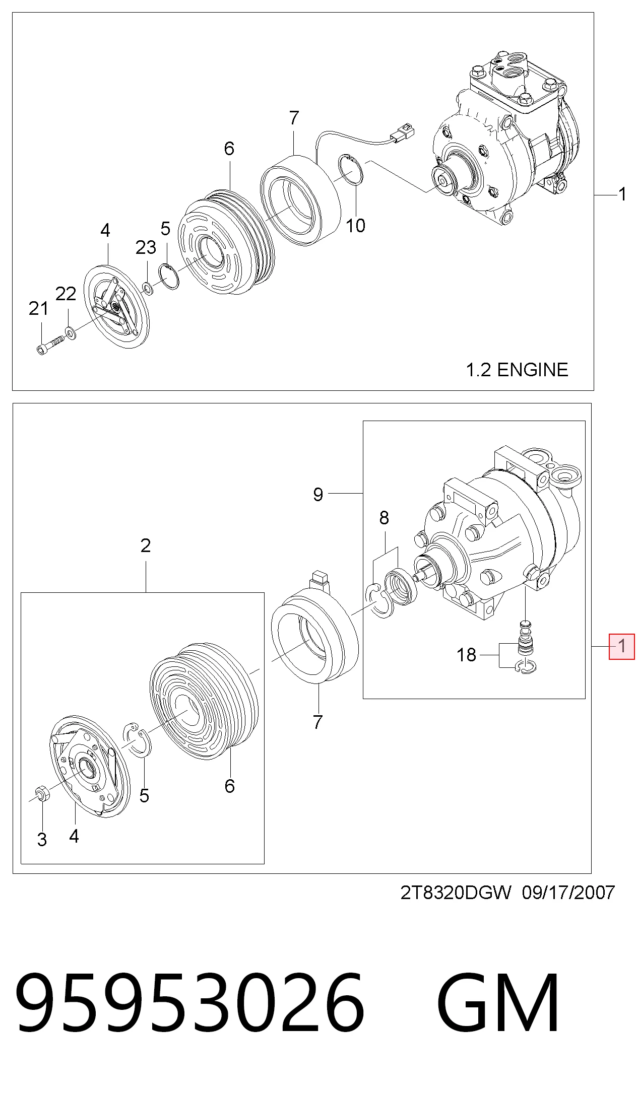Купить 97034778 Opel Компрессор климатической установки