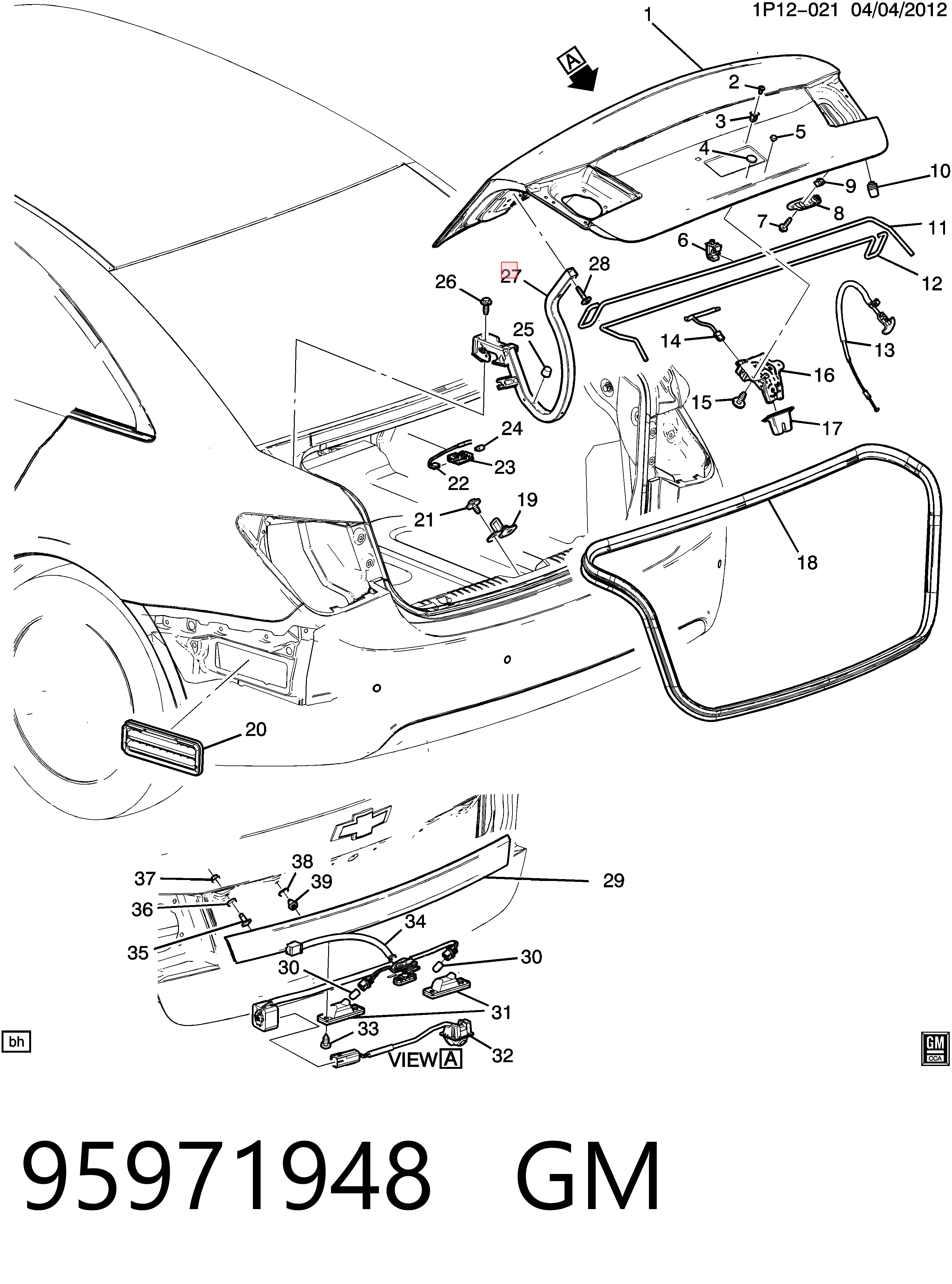 Шарнир крышки багажника Opel 42358264 цена, от 23.88 USD
