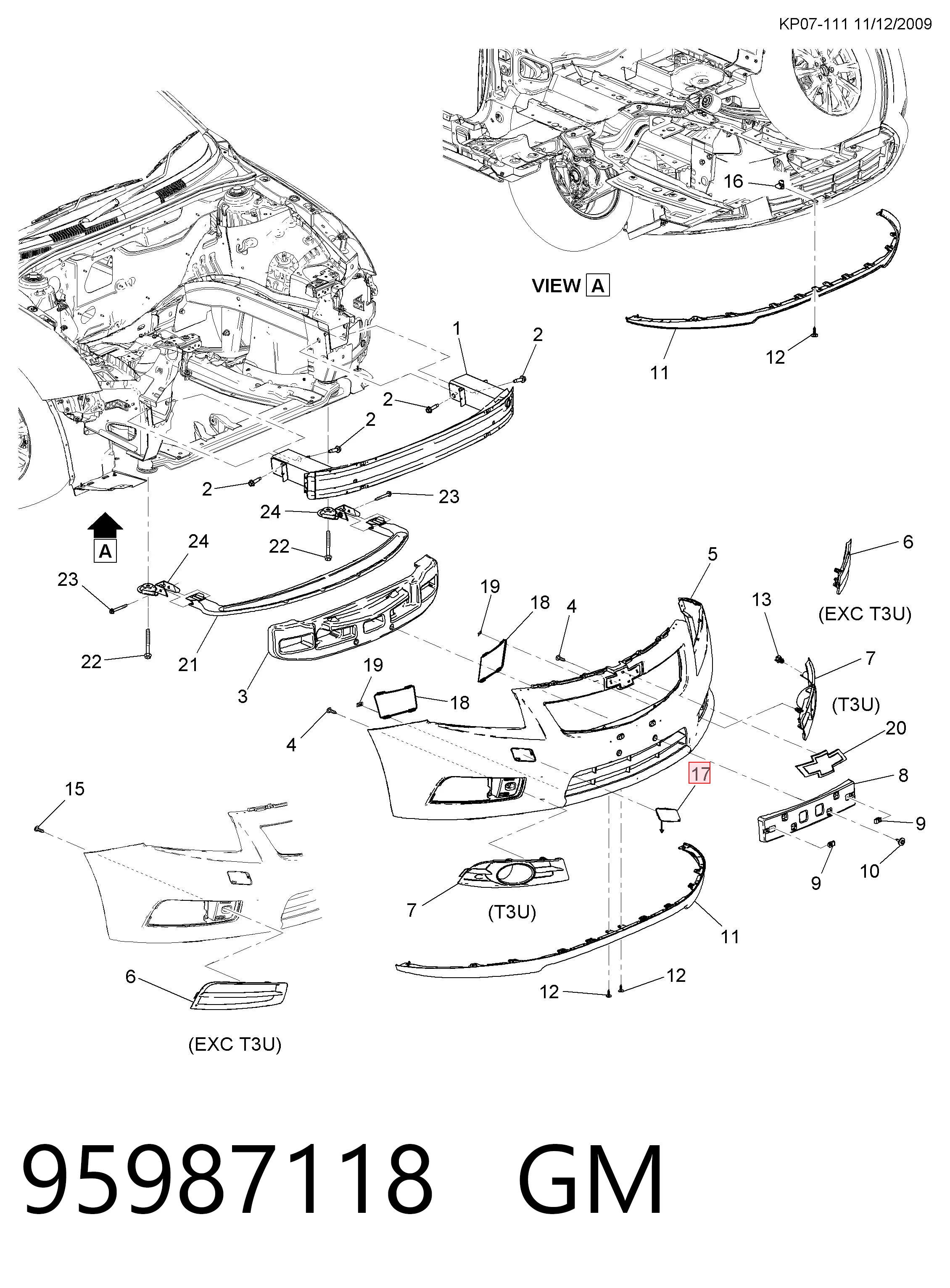Передняя заглушка бампера буксировочного крюка на Chevrolet Cruze  J300