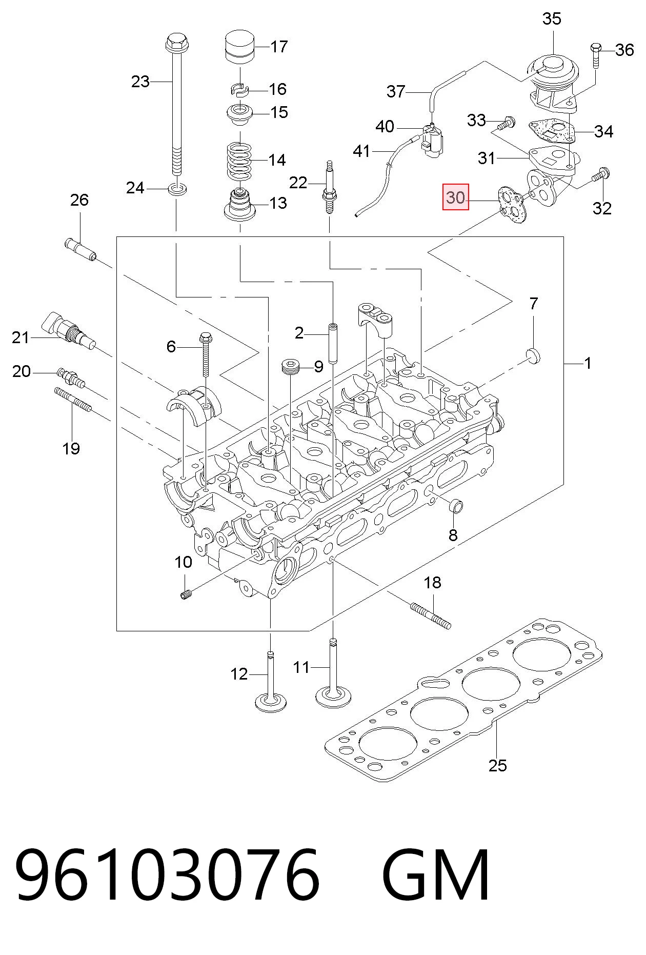 96433075 Opel Прокладка EGR клапана рециркуляции