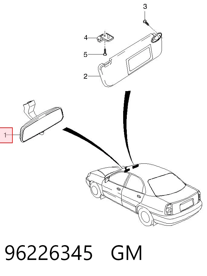 96226345 Opel Зеркало заднего вида в салоне
