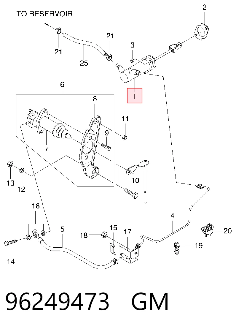 Цилиндр сцепления Parts-Mall P96481285