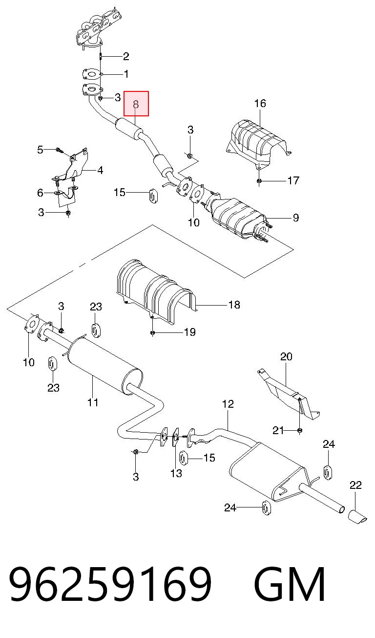 Передняя часть глушителя R80029A Japan Cars