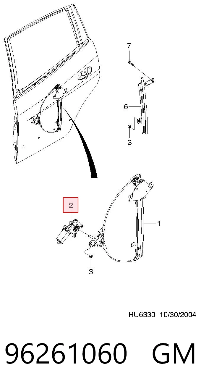 Стеклоподъемник задней левой двери Opel 96261060 цена, от 28.25 USD