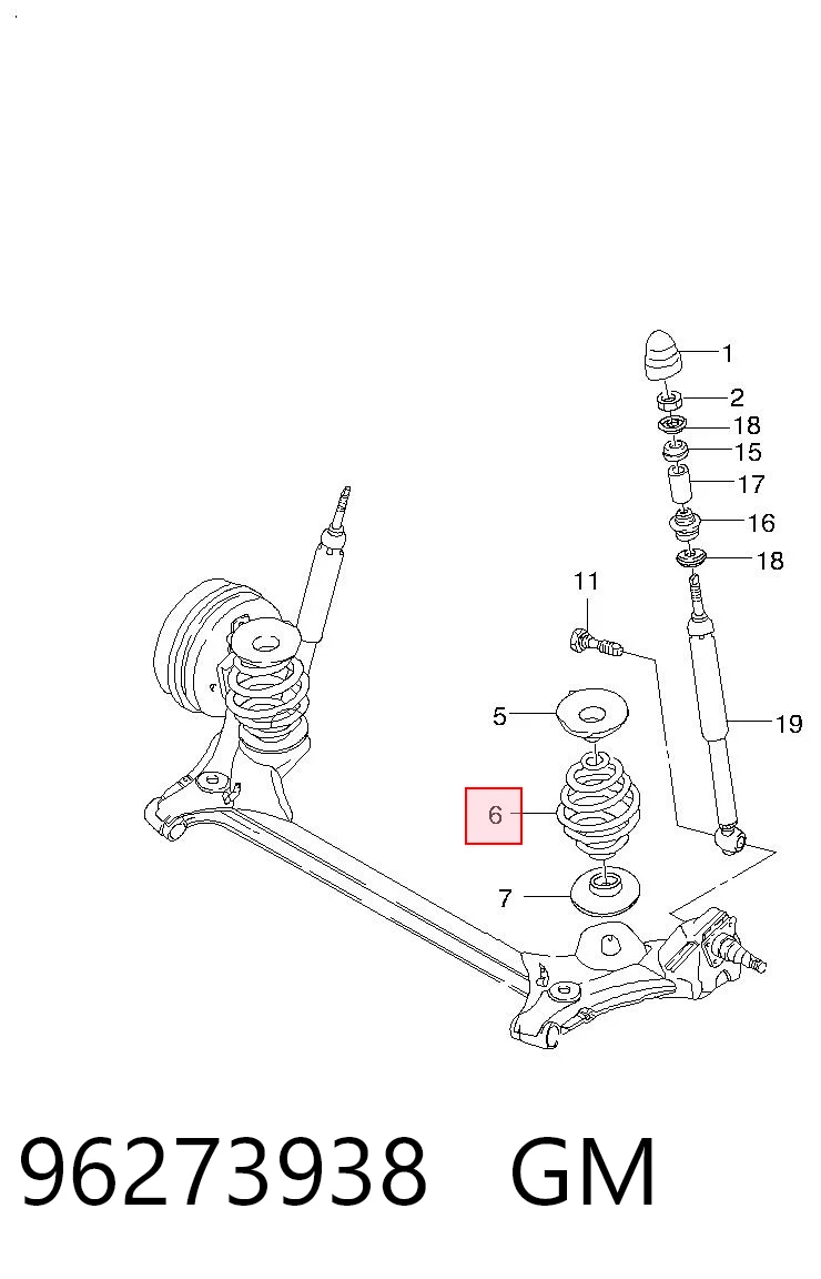 Купить 96273938 Opel Пружина подвески