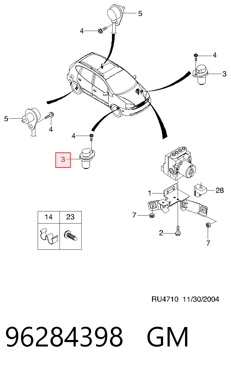 Передний датчик АБС Opel 96473225 цена, от 21.21 USD
