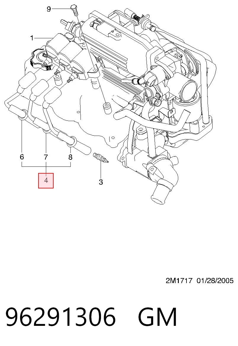 Провода зажигания Opel 96291306 цена, от 11.97 USD