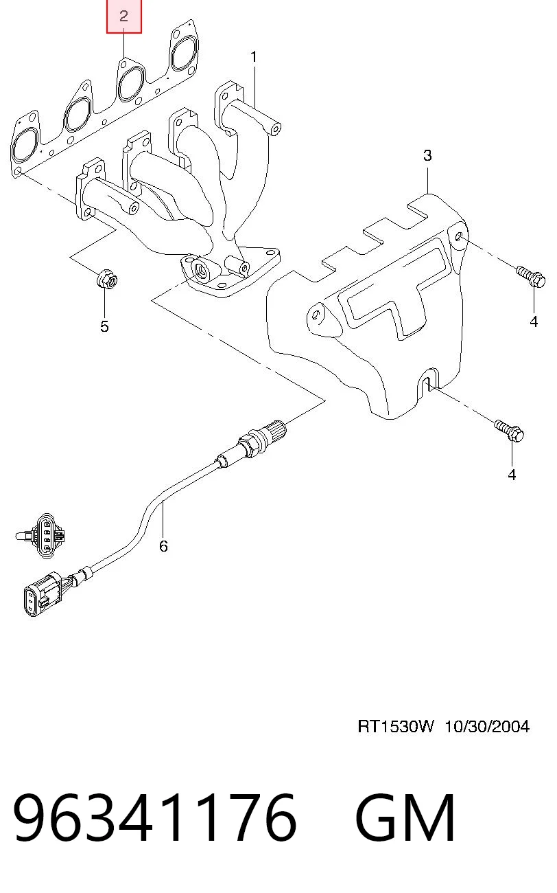 P96341176 Parts-Mall Прокладка коллектора выпуск