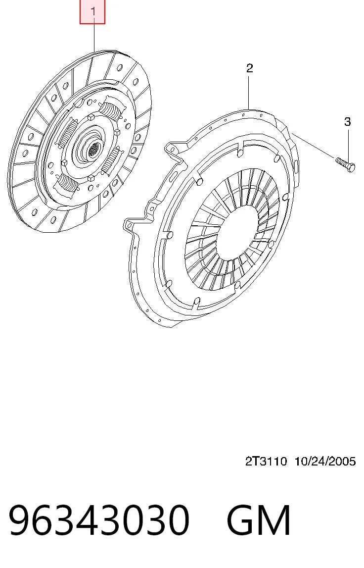 96343030 Opel Диск сцепления ведомый