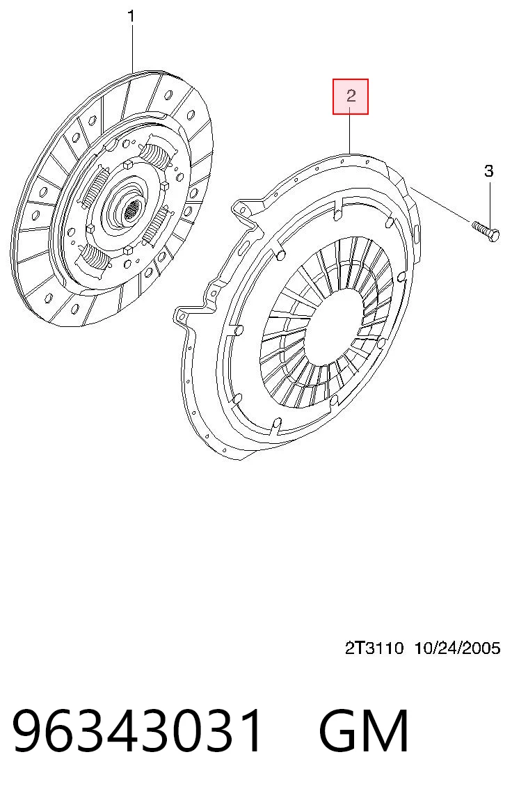 96343031 Opel Нажимной диск сцепления