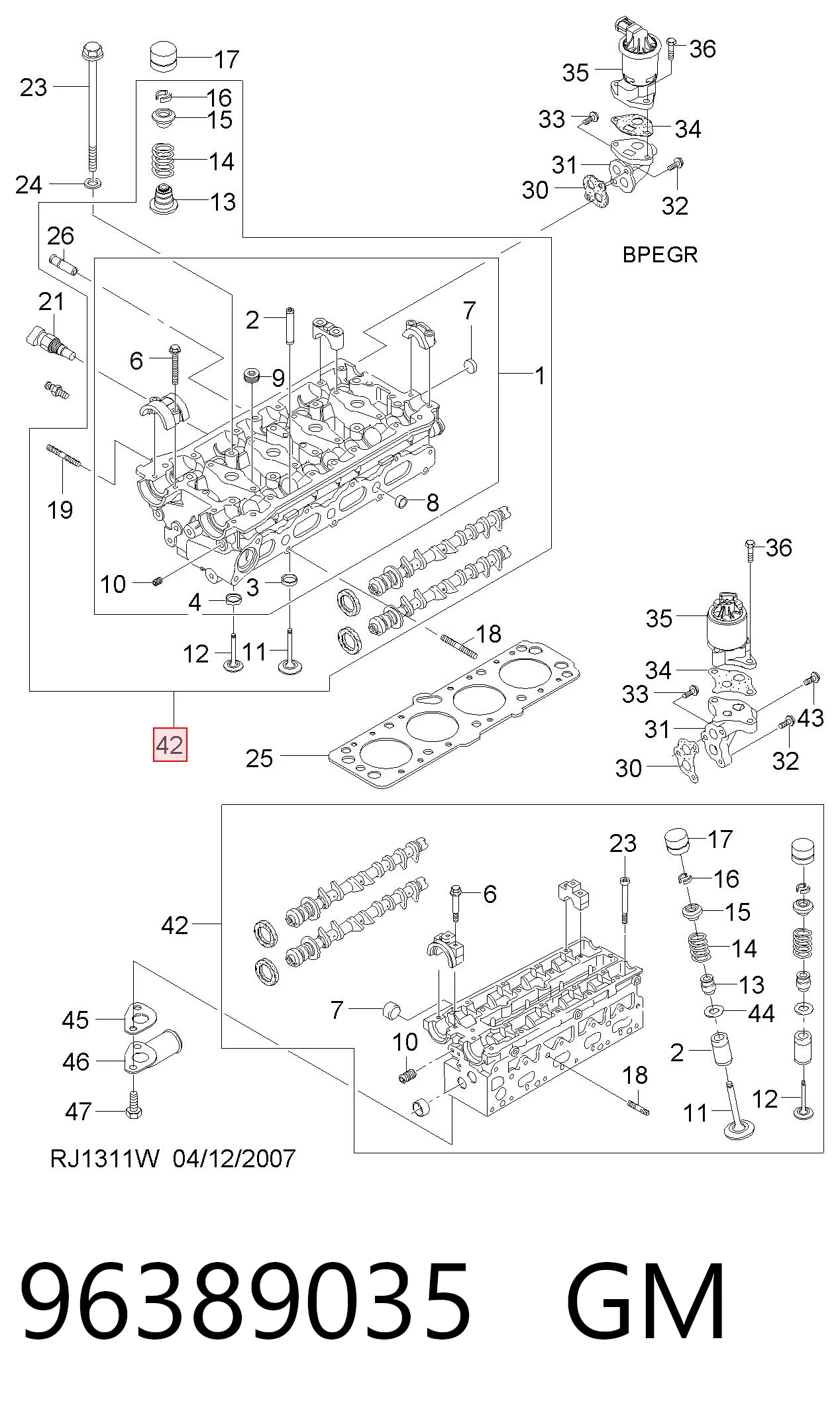Головка блока цилиндров на Chevrolet Aveo I T200