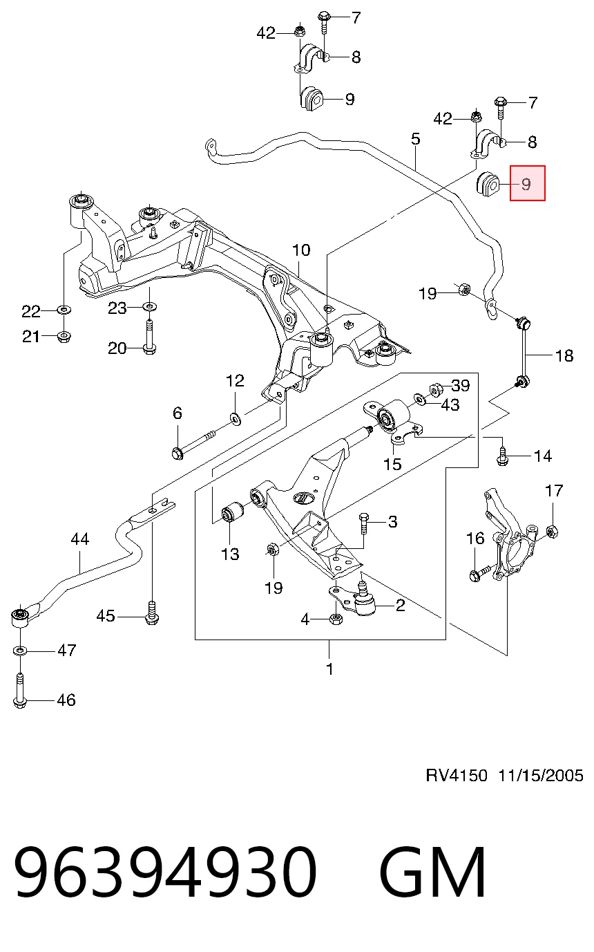 Втулка переднего стабилизатора Opel 96859497 цена, от 2.71 USD