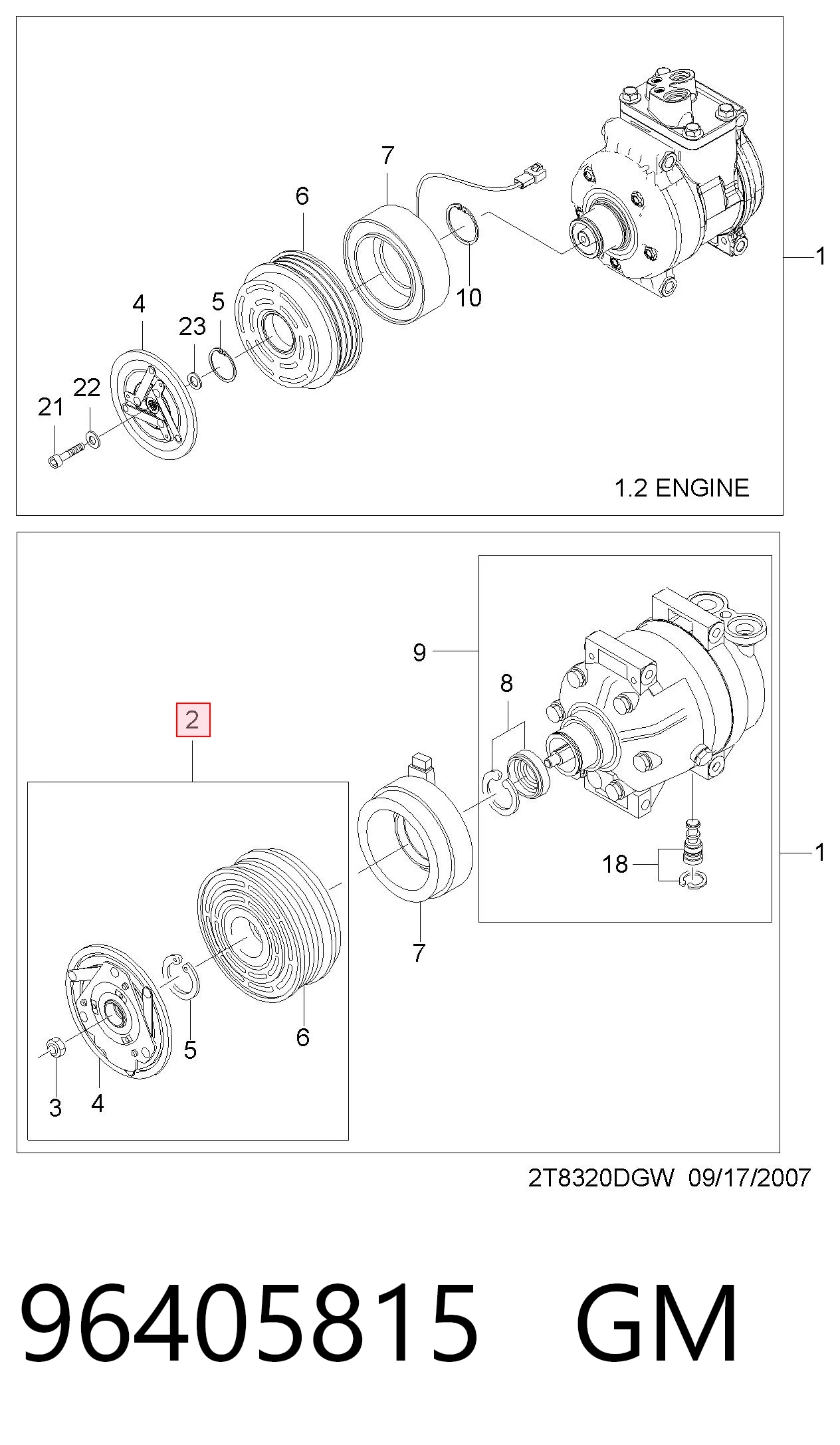 Шкив компрессора кондиционера Opel 96408442 цена, от 174.96 USD