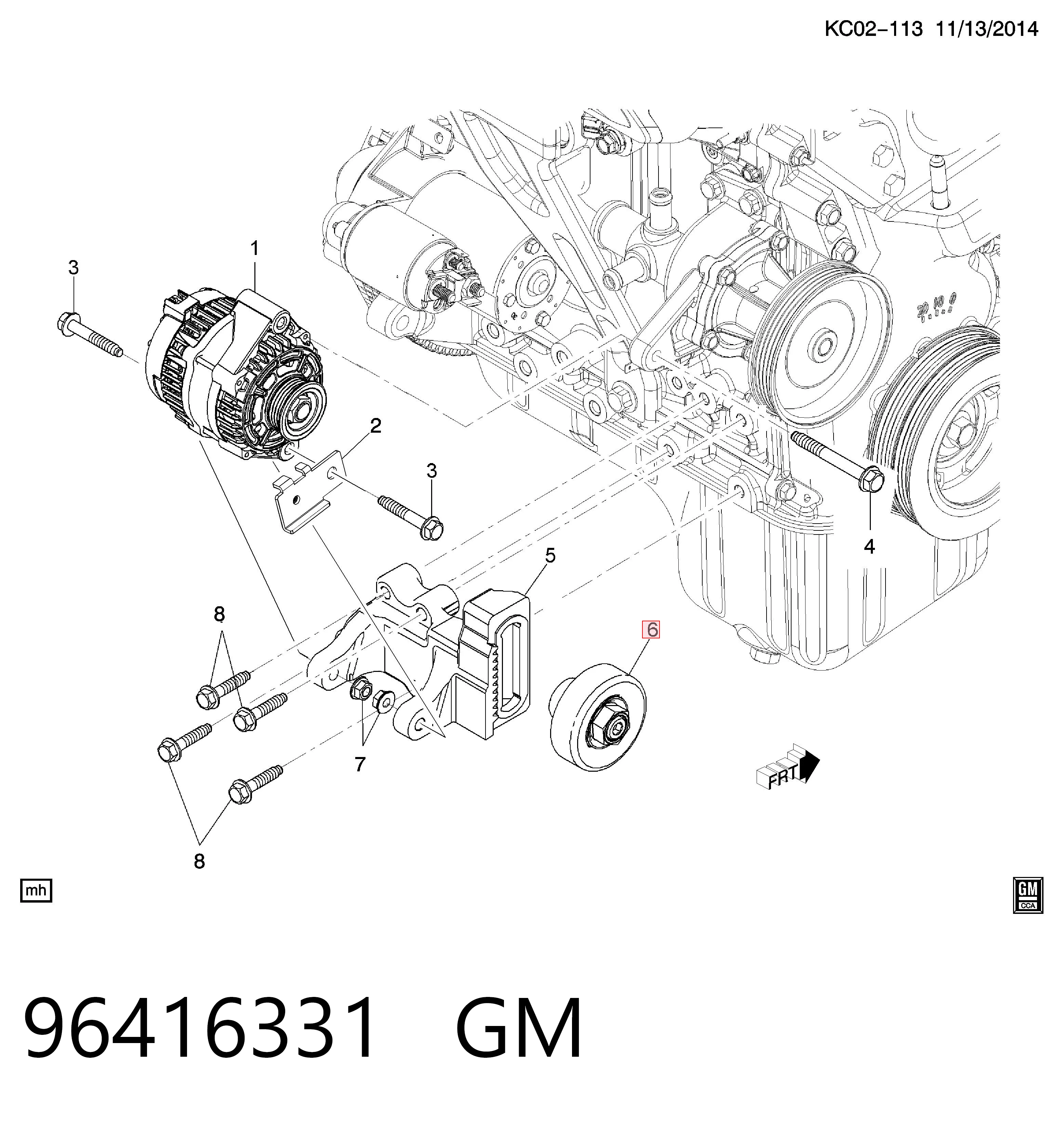 Купить 96416331 Opel Натяжной ролик