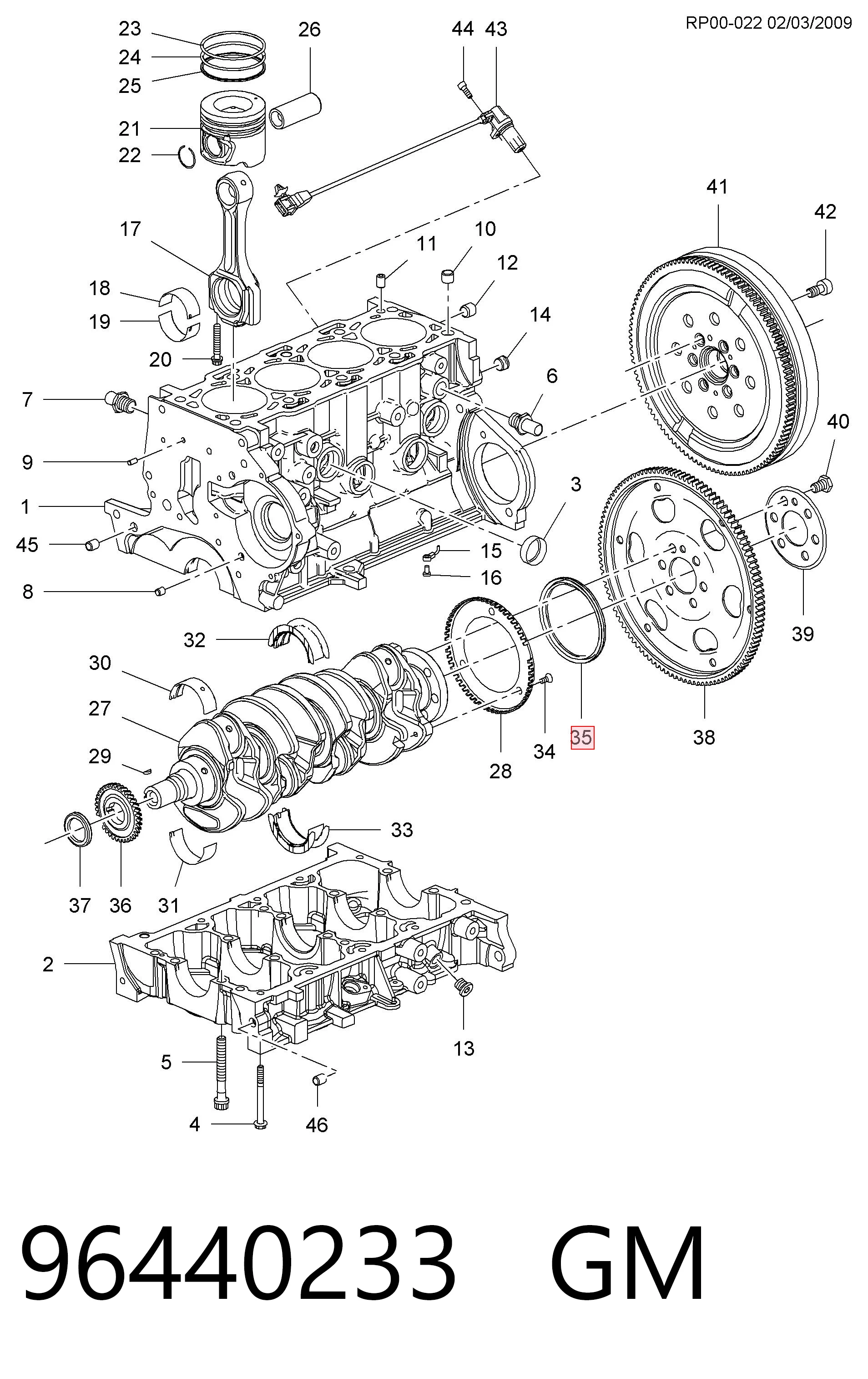4807977 Chrysler Сальник коленвала двигателя, задний