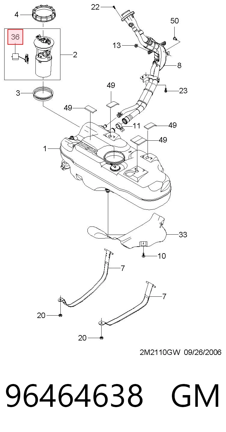 96870485 Hyundai/Kia Датчик уровня топлива в баке