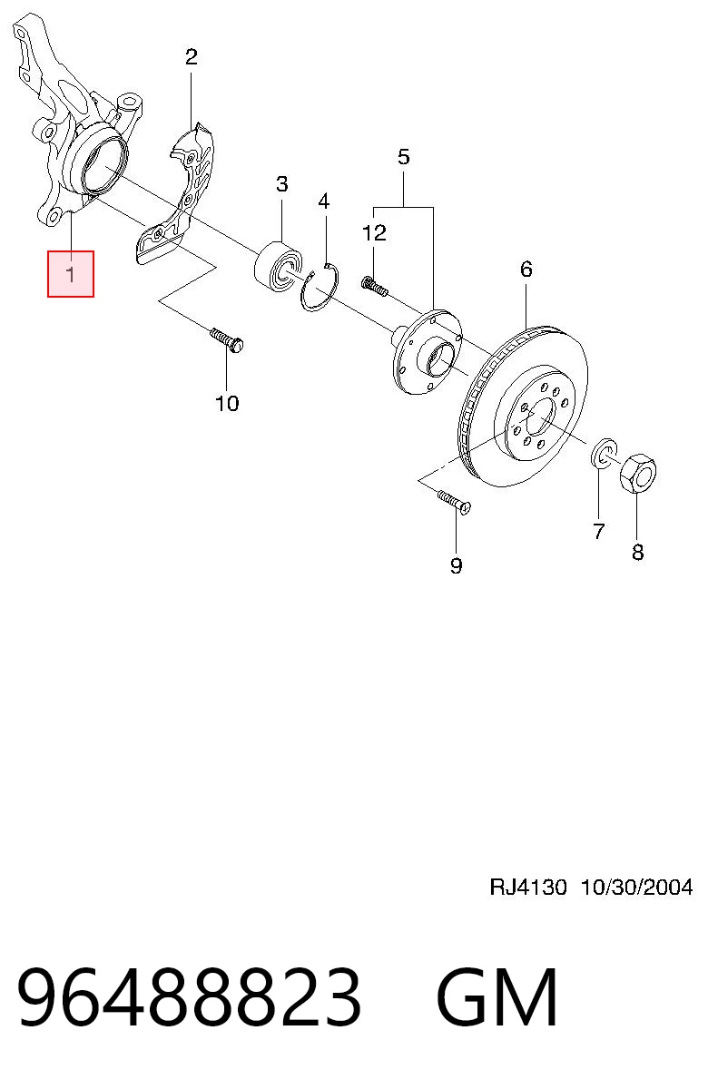 Купить 96454297 Opel Цапфа поворотная левая