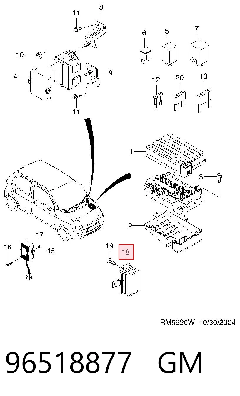 Блок предохранителей 96408390 Opel