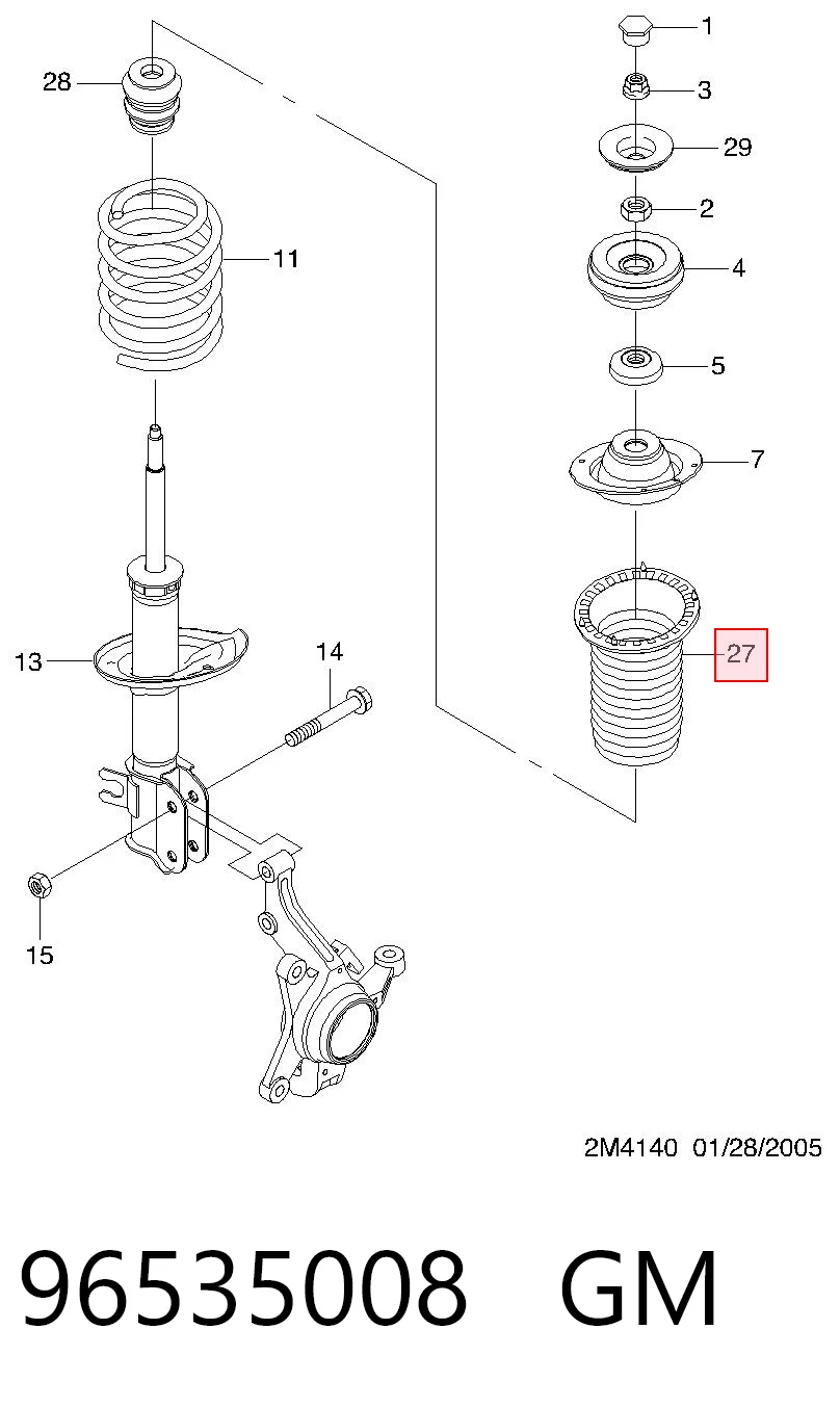 Пыльник амортизатора переднего Parts-Mall P96535008
