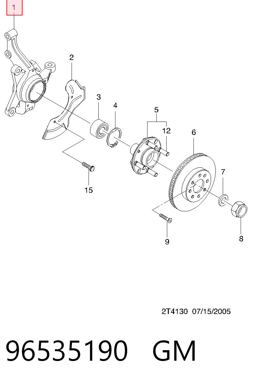 EXSK35190 Euroex Цапфа - поворотный кулак передний, левый