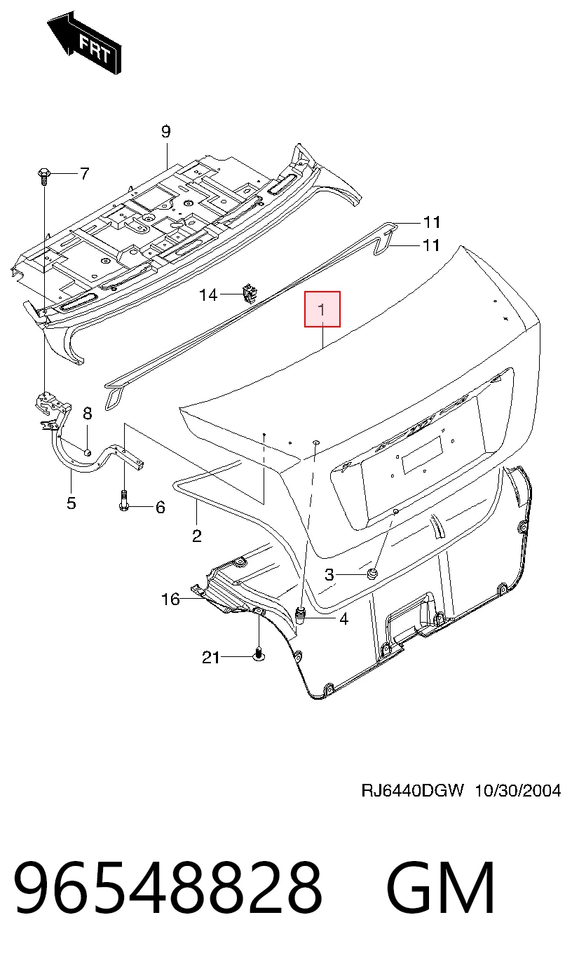 95366750 Opel Крышка багажника
